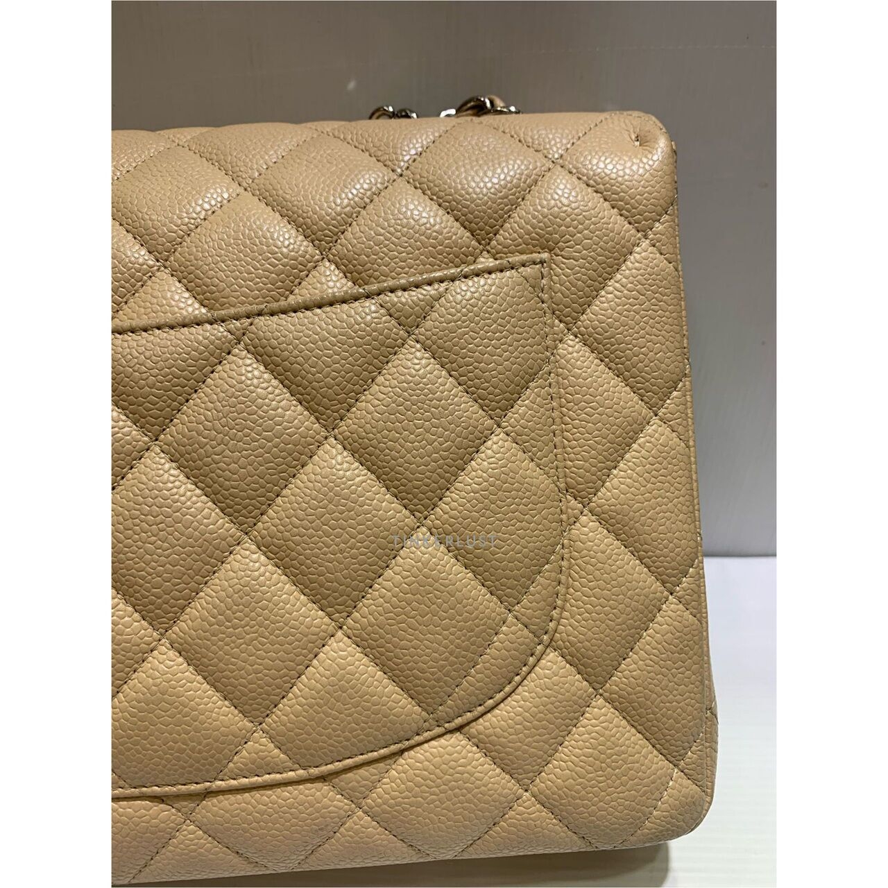Chanel Classic Jumbo Single Flap Beige Caviar SHW #12 Shoulder Bag