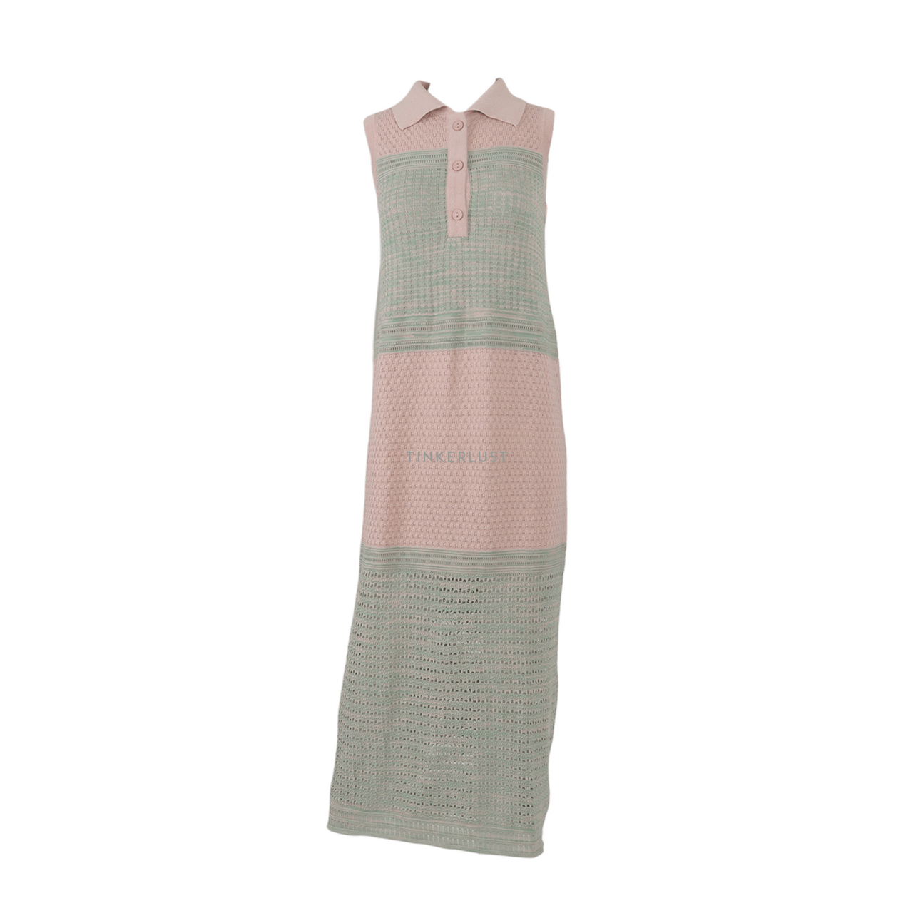 Sissae Dusty Pink & Sage Green Long Dress