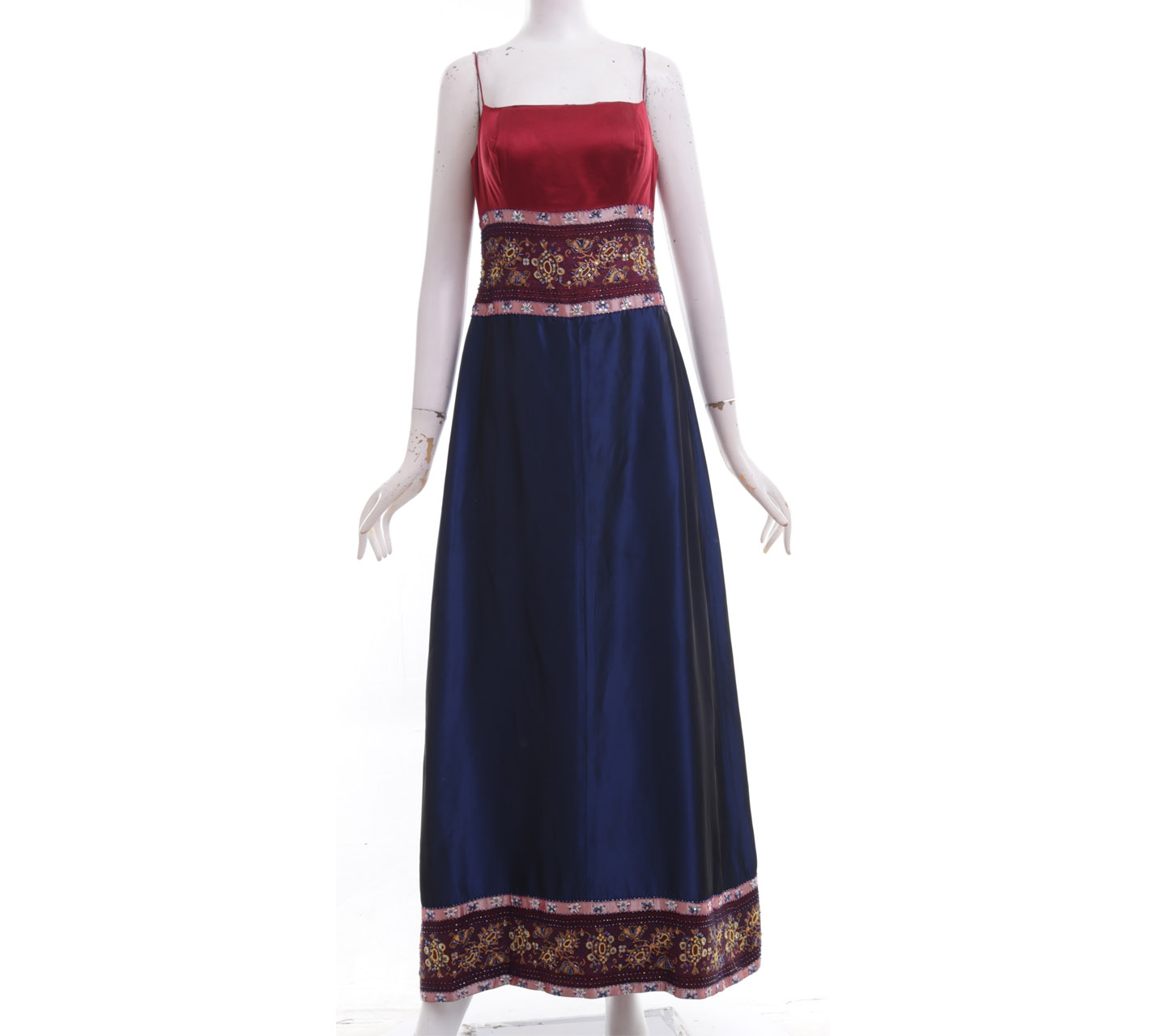 Sebastian Cristina Red & Blue Sequin Long Dress