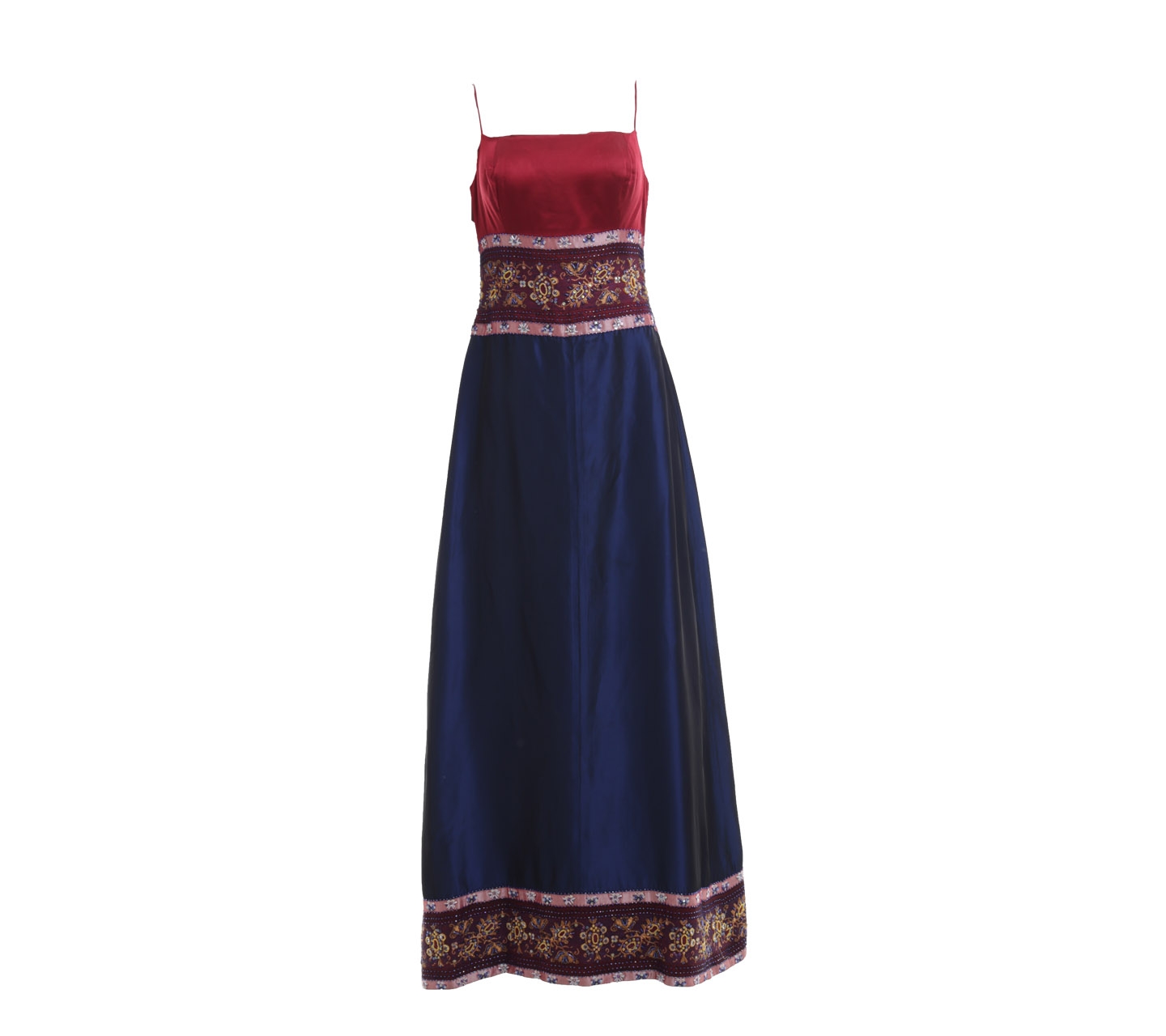 Sebastian Cristina Red & Blue Sequin Long Dress