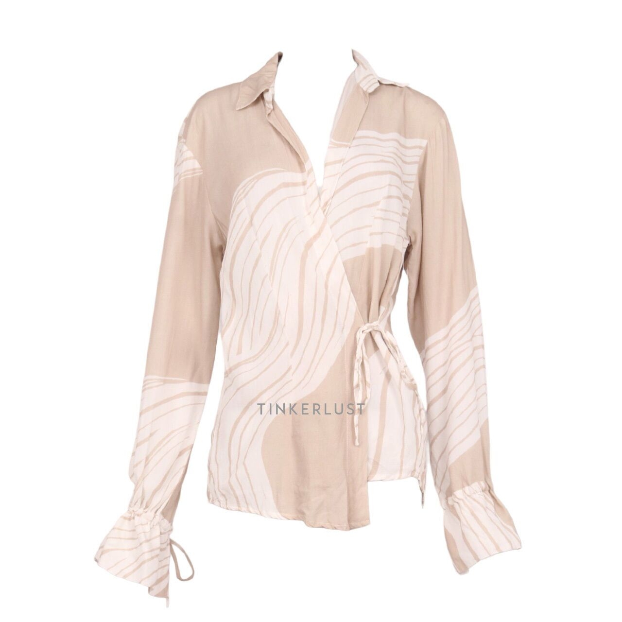 Tale of two White & Nude Blouse Wrap