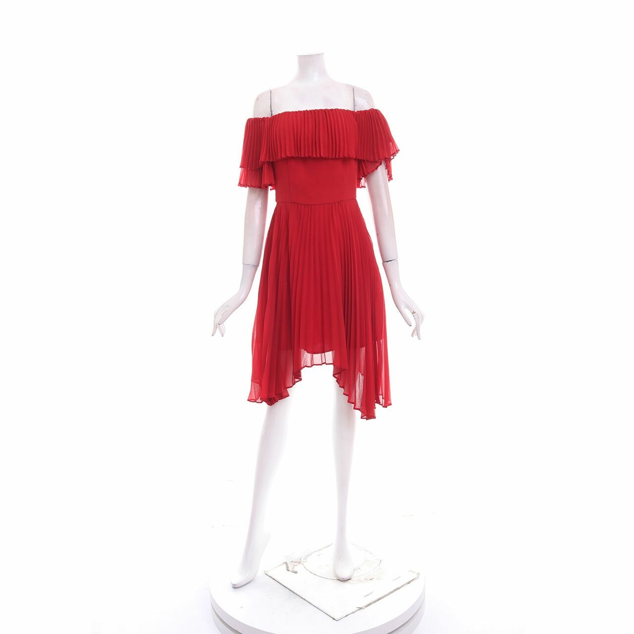 Keepsake Red Pleated Mini Dress