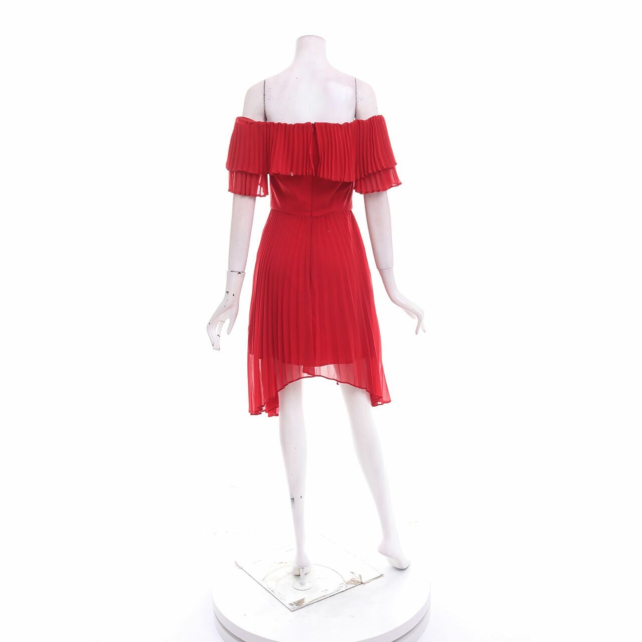 Keepsake Red Pleated Mini Dress