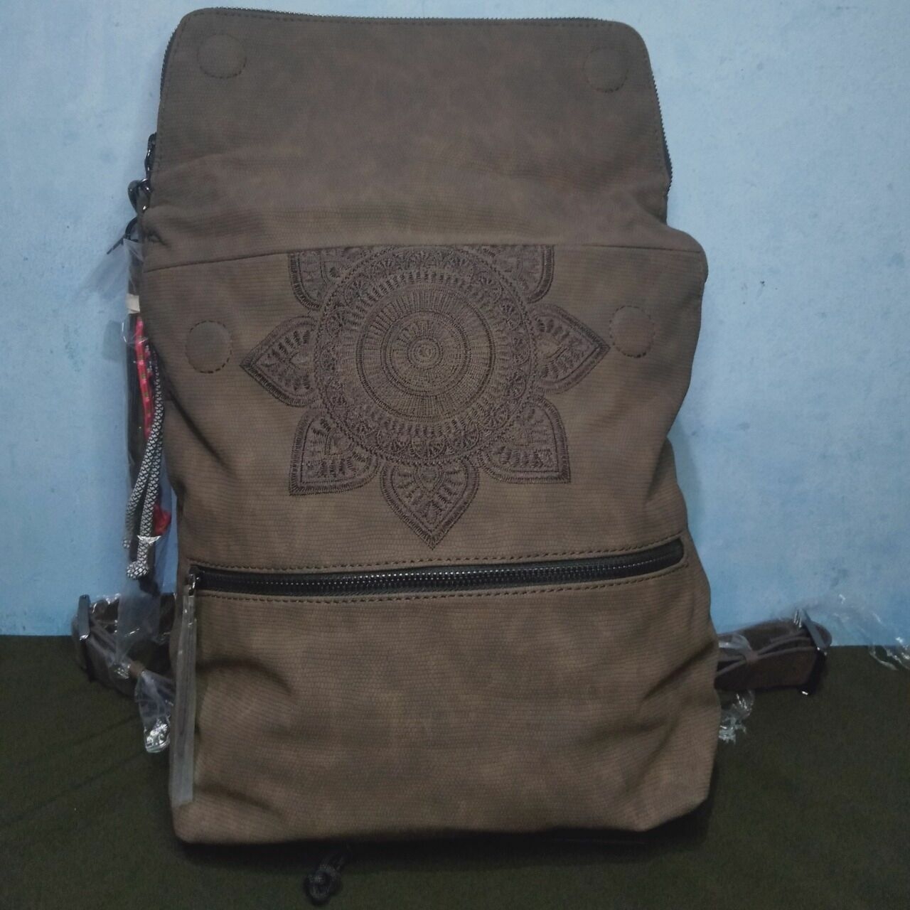 Desigual Brown Floral Backpack