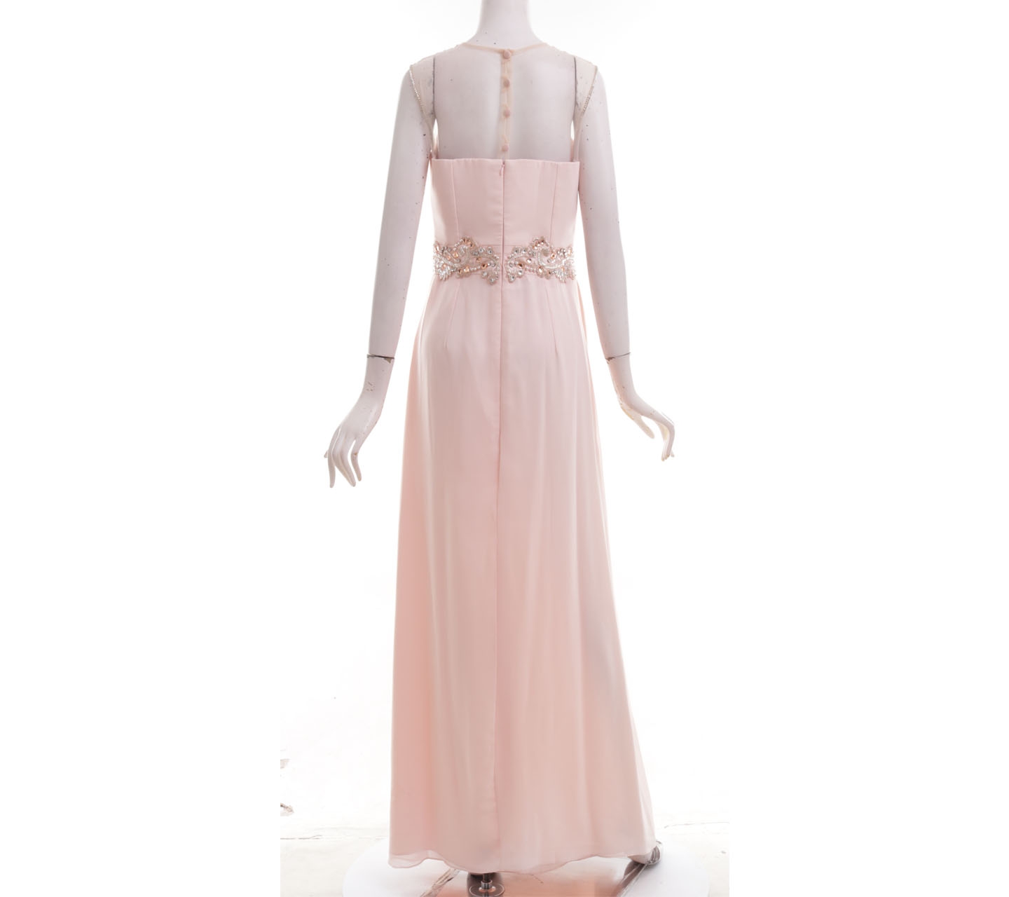 Fluorescence Pink Sheer Long Dress