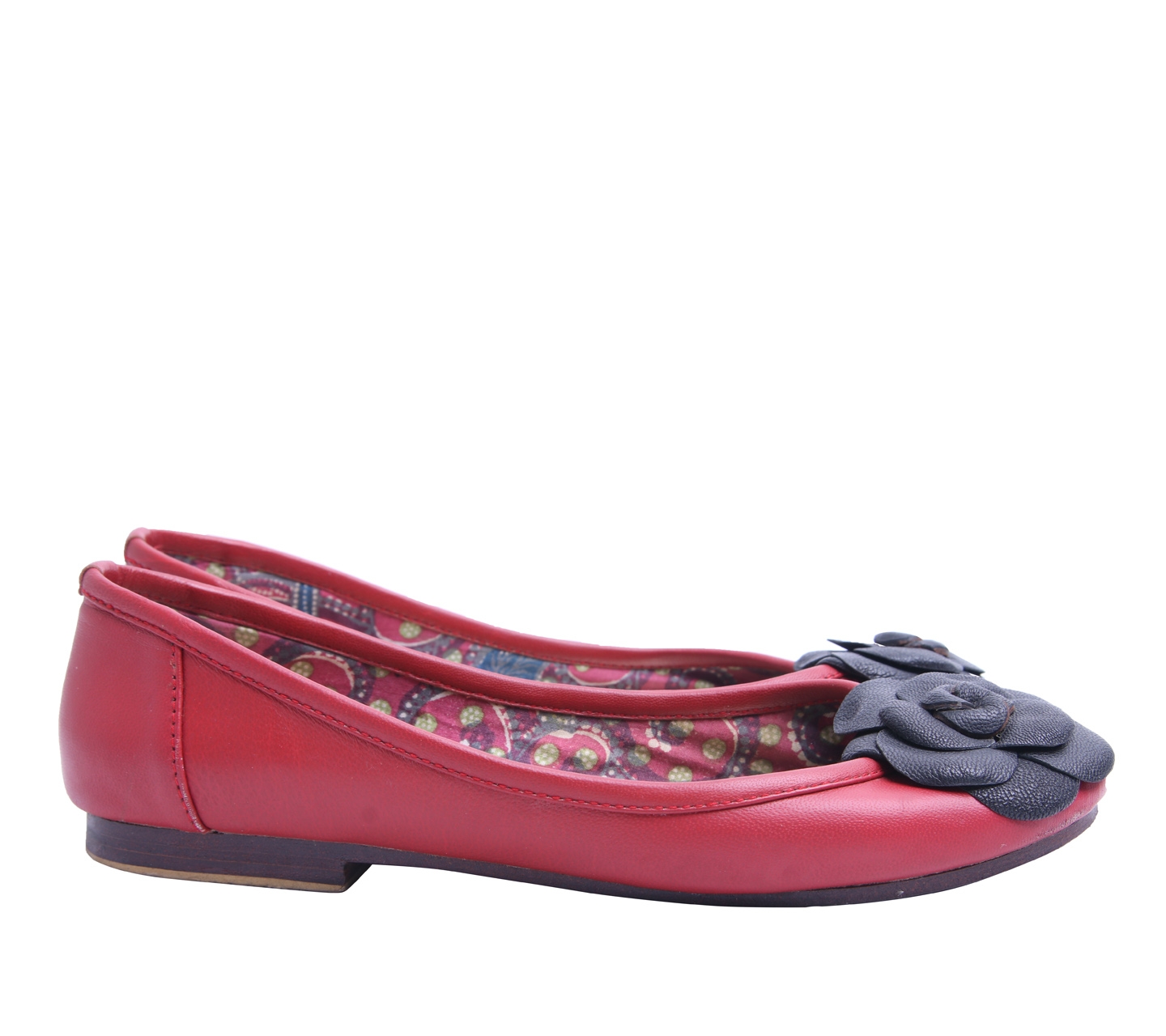 P.L.A Red Floral Flats Shoes
