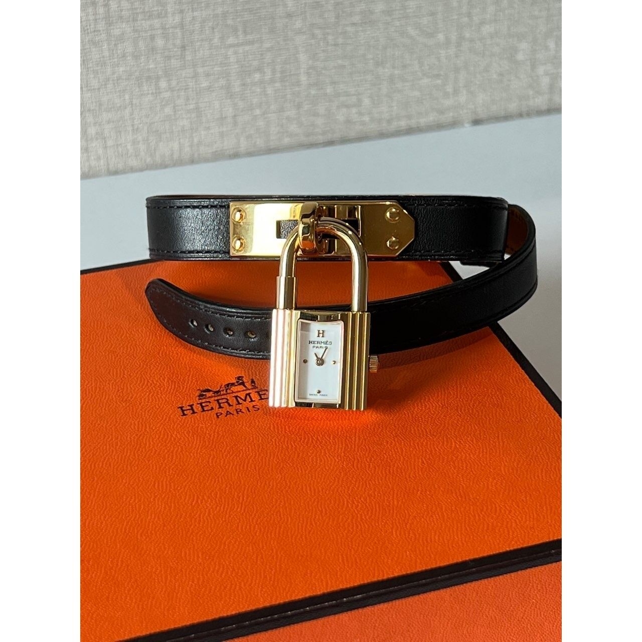 Hermes Kelly Black Double Tour Watch