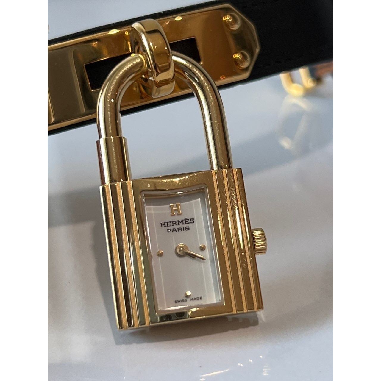 Hermes Kelly Black Double Tour Watch