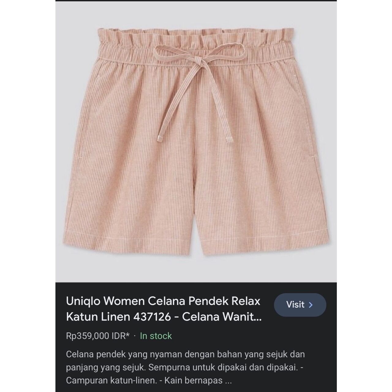 UNIQLO Women Relax Cotton Linen Short Pants
