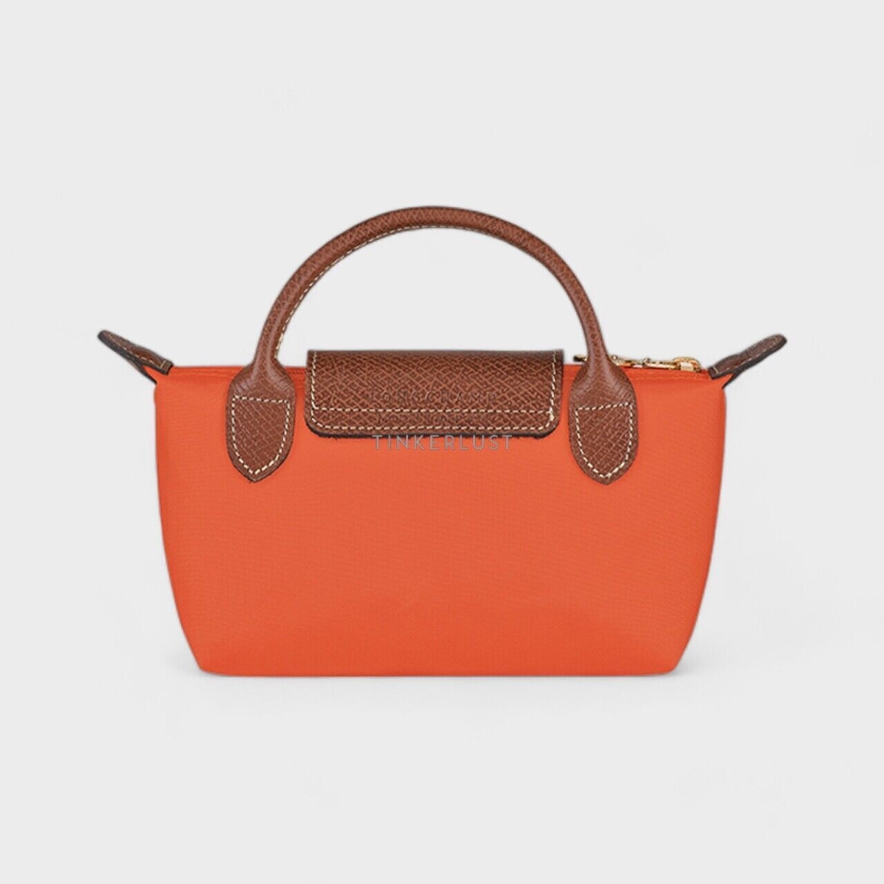 Longchamp Le Pliage Original Pouch in Orange Recycled Canvas with Handle