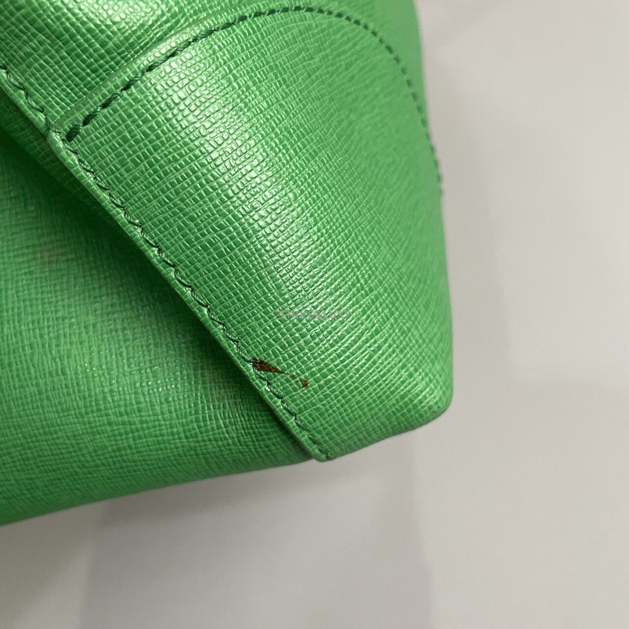 Furla Piper Green Leather GHW Satchel