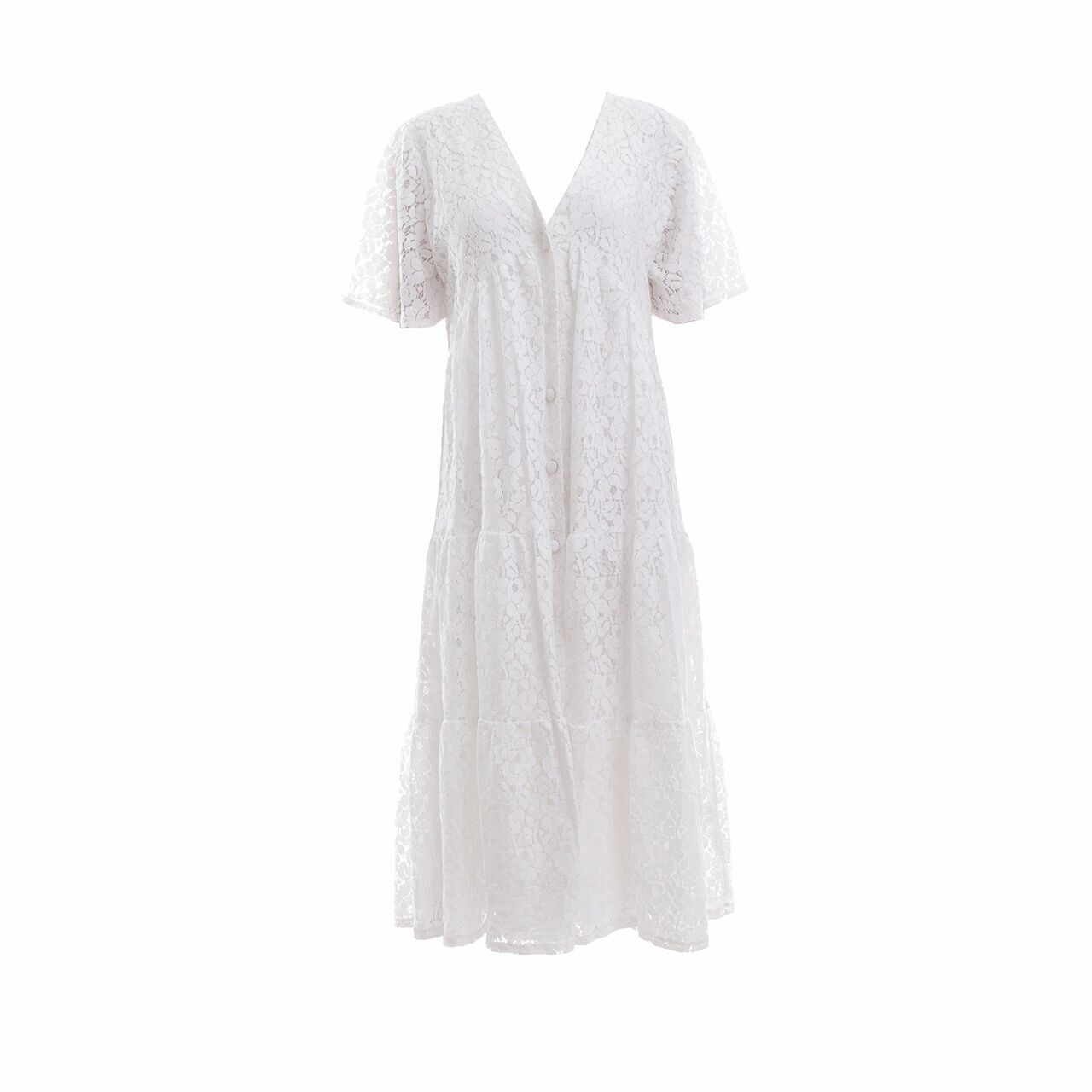 Iconette Closet White Lace Midi Dress