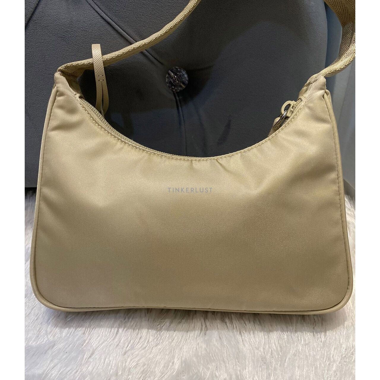 Prada Re-Edition Tessuto Nylon Deserto Beige 2021 Shoulder Bag