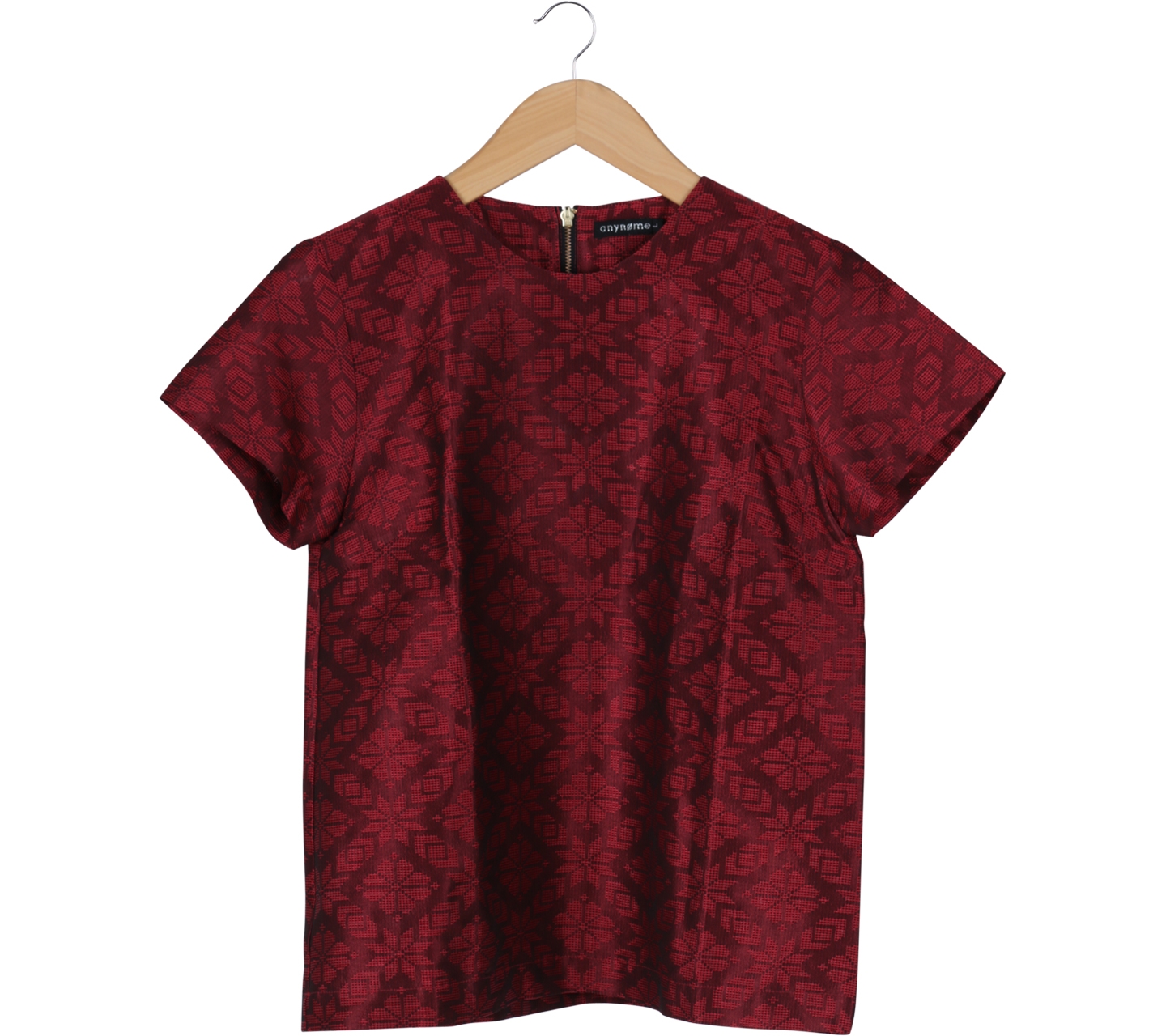 Anynome Red Hand-woven Blouse