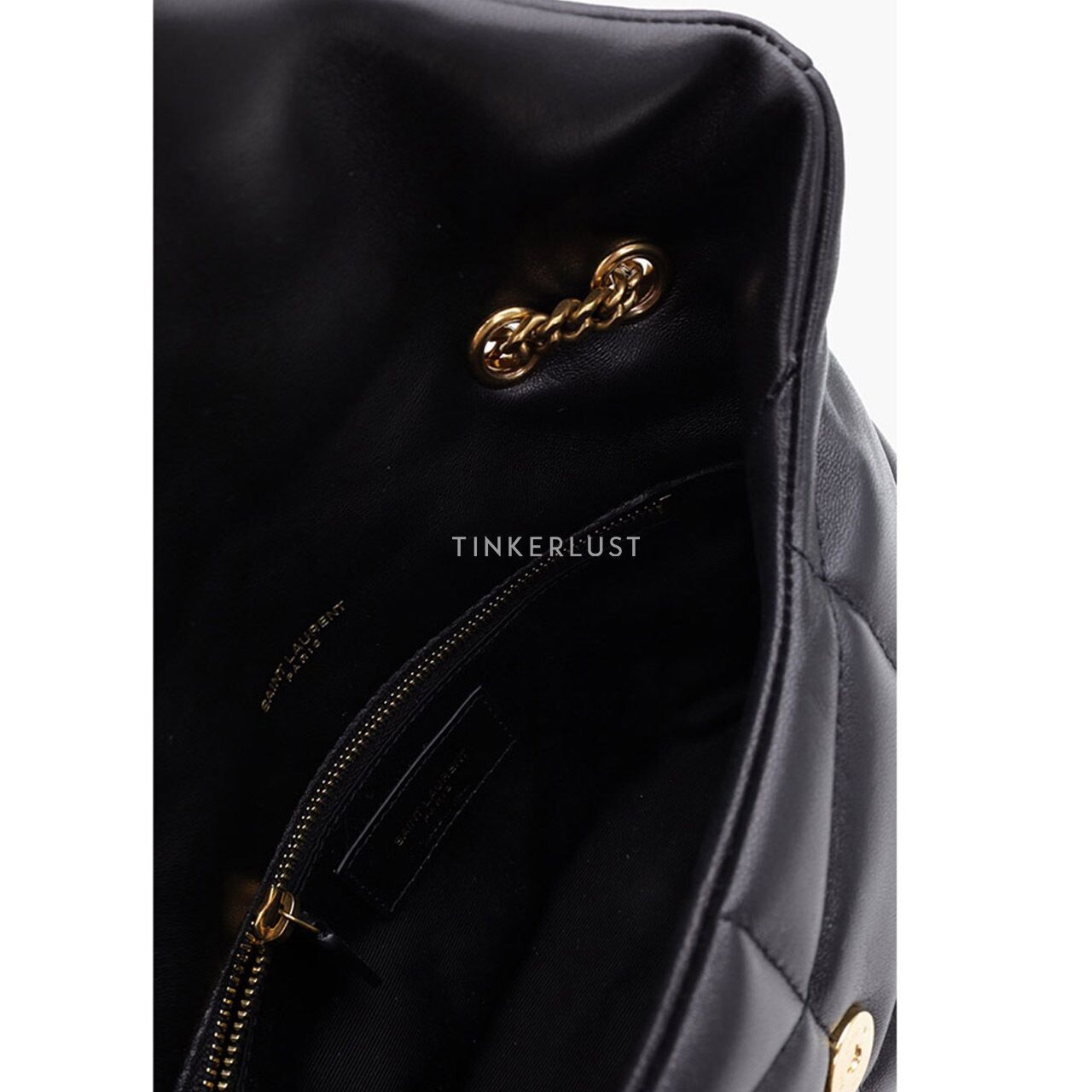 Saint Laurent Puffer Toy in Black Quilted Lambskin Bronze Hardware Shoulder Bag