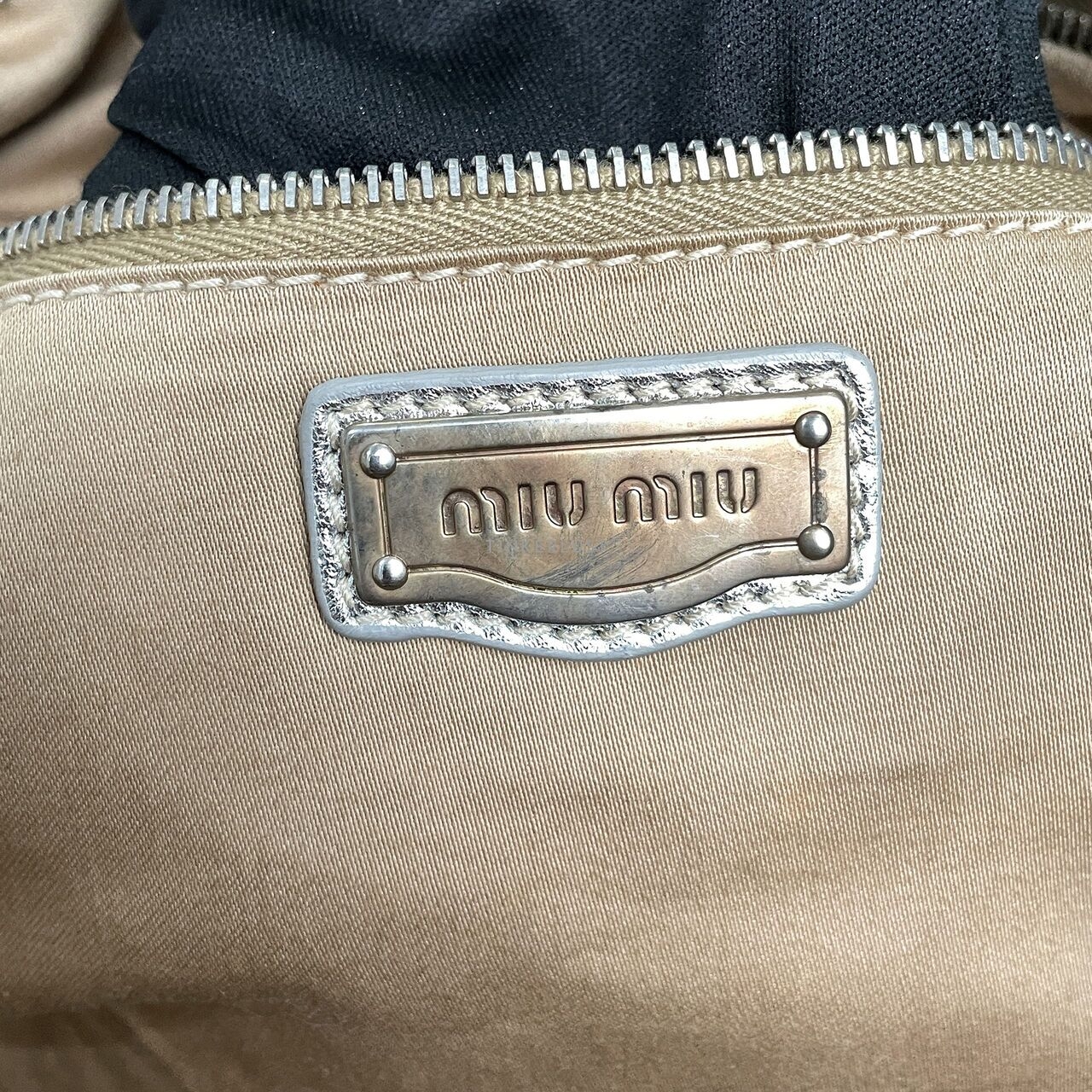 Miu Miu Harlequin Silver Leather SHW Tote Bag	