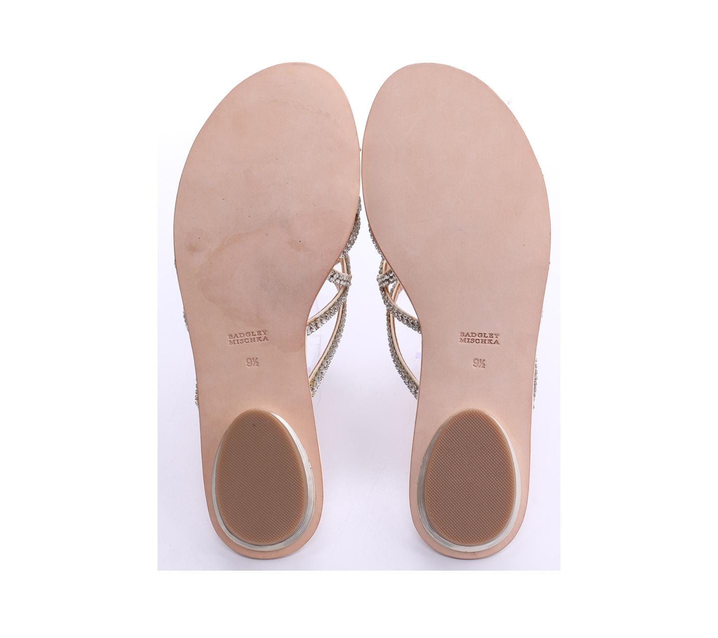 Badgley Mischka Cream Sofie Embellished Strap Sandals