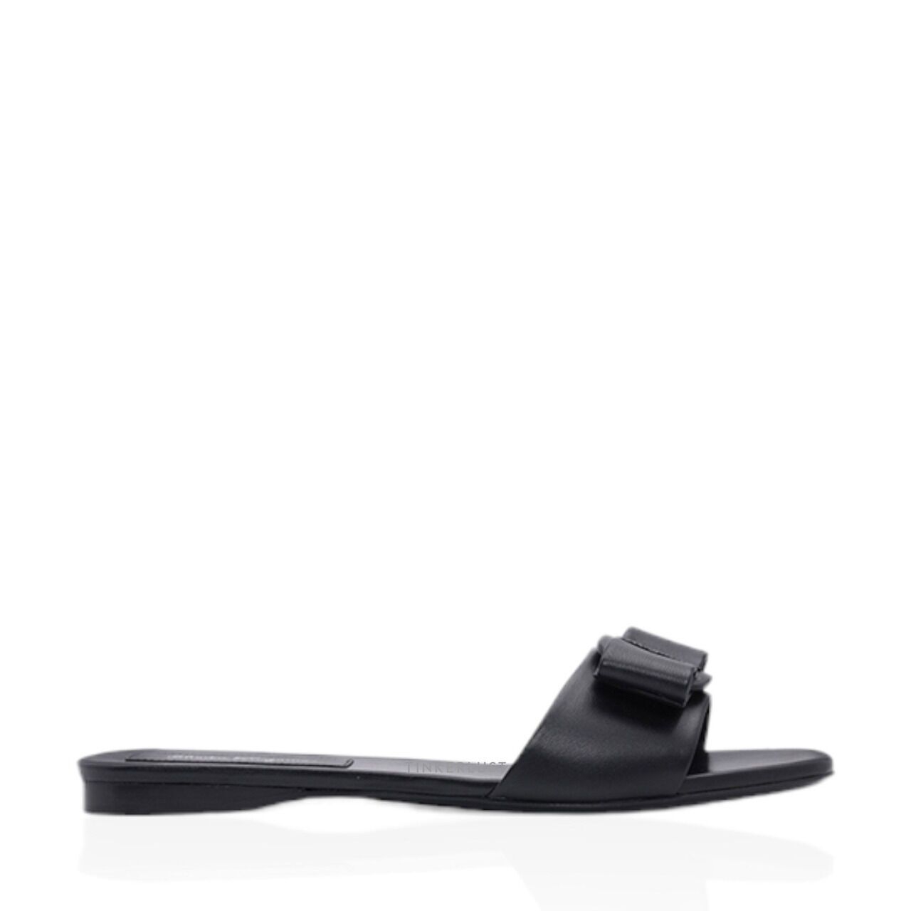 Salvatore Ferragamo Viva Slide Black Nappa Leather Sandals