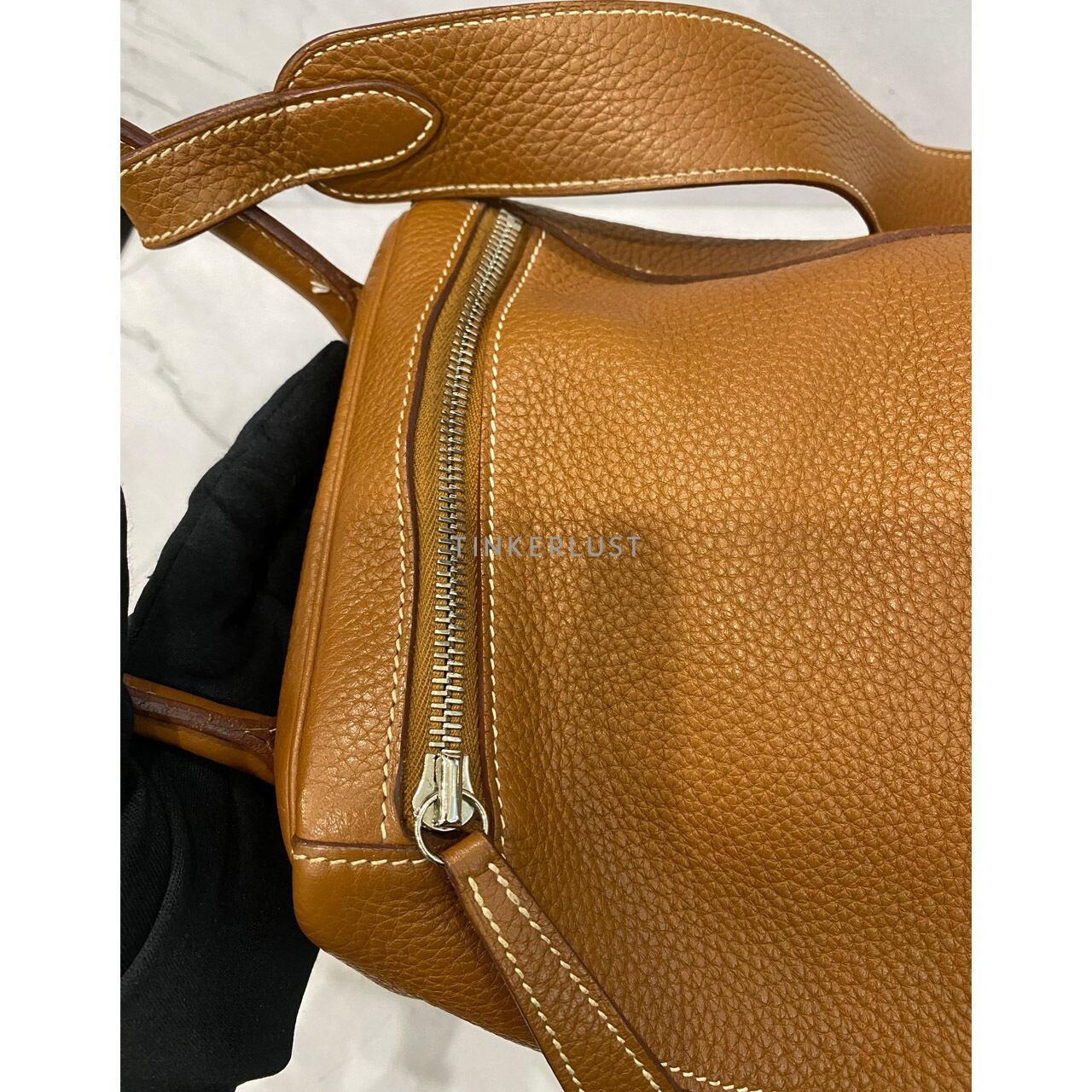 Hermes Lindy 34 Gold Clemence PHW #P Square Shoulder Bag