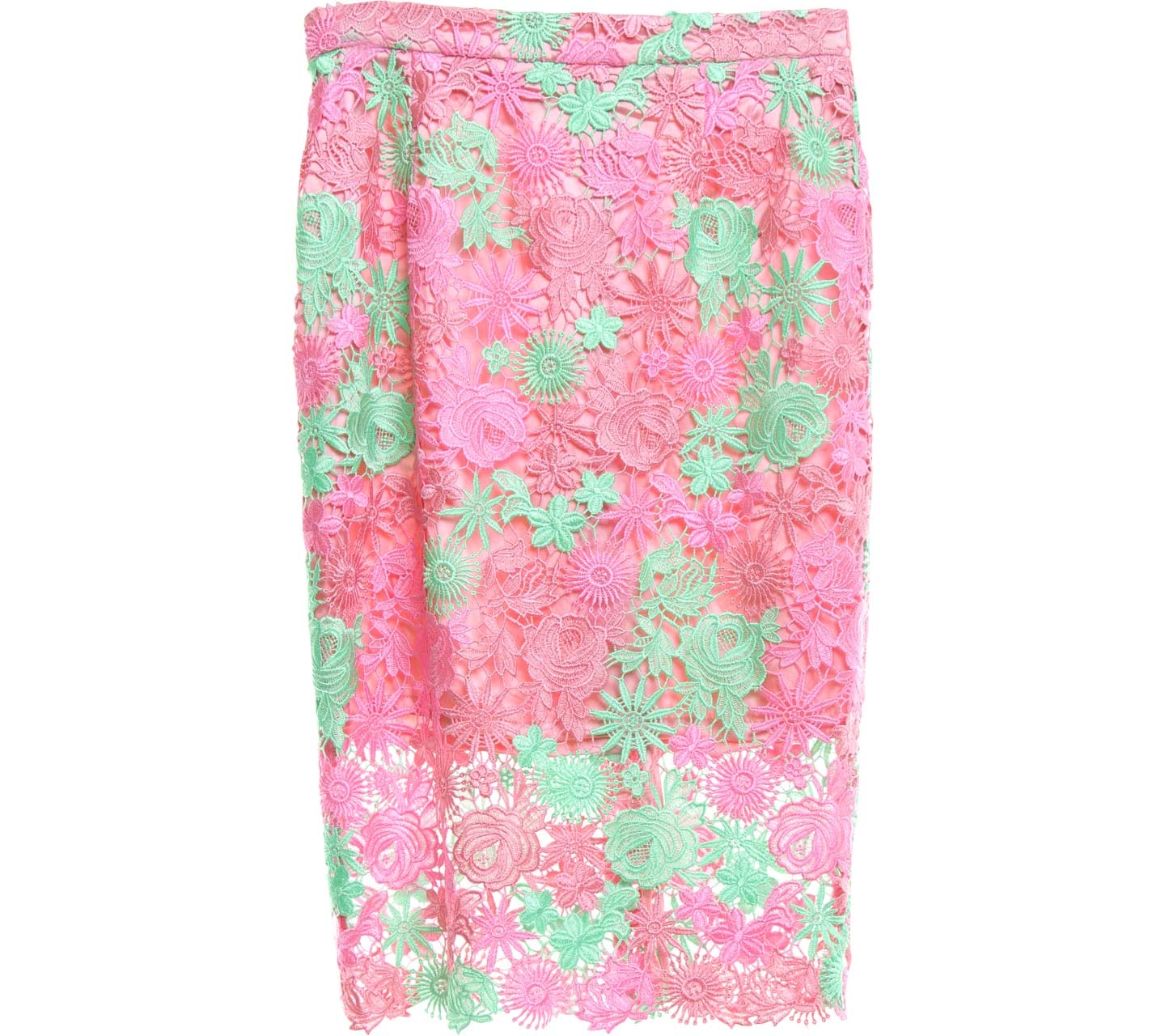 Marufe Pink & Green Midi Skirt