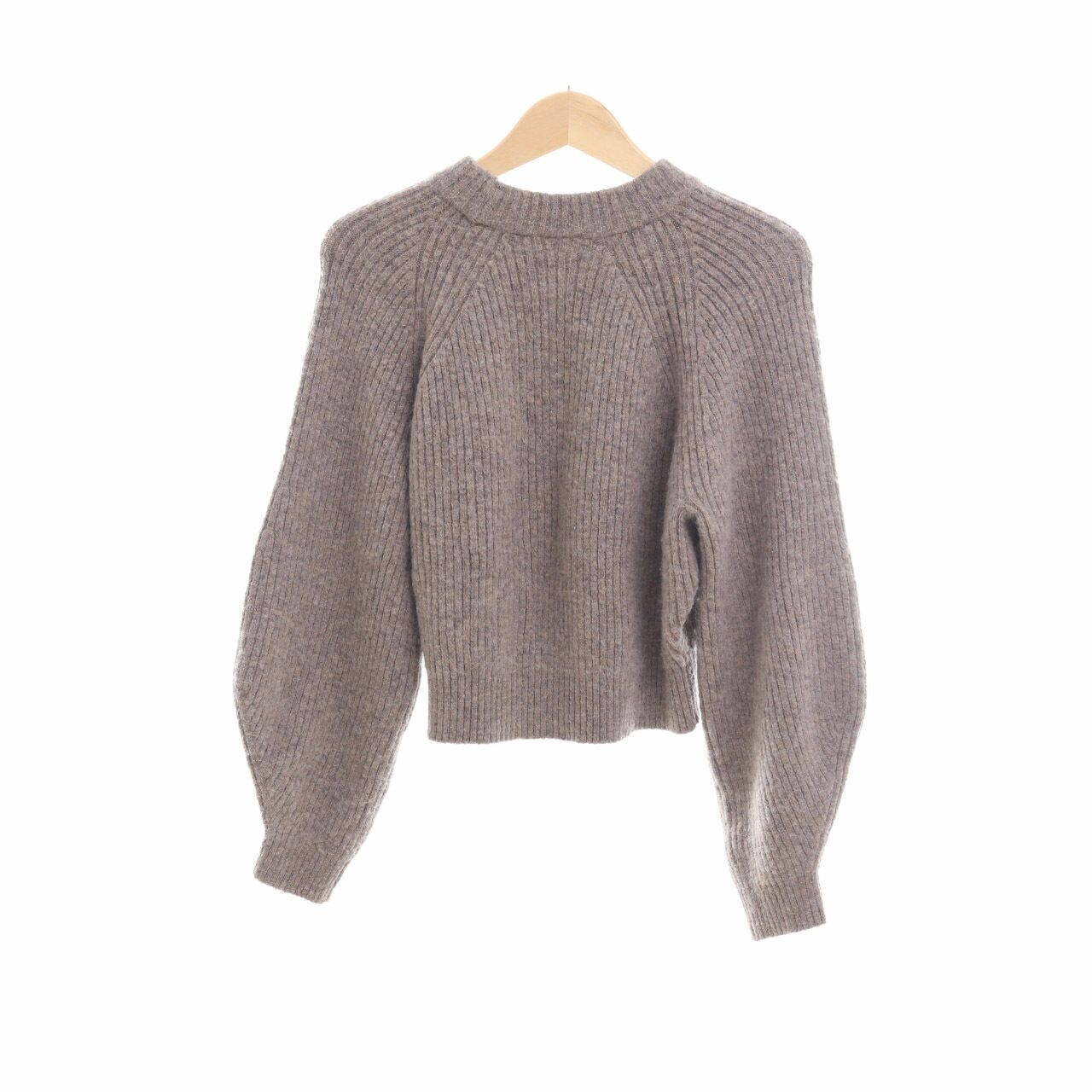 Weekday Taupe Crop Knit Sweater