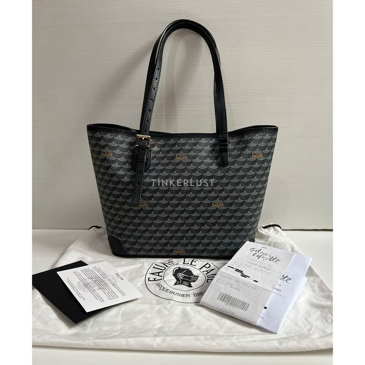 Faure Le Page Daily Battle Zip 27 Steel Grey Scale Canvas & Black Leather Tote Bag