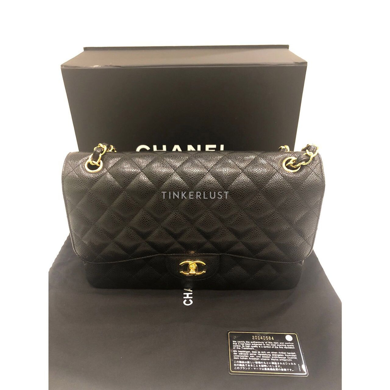 Chanel Classic Jumbo Black Caviar #20 Shoulder Bag