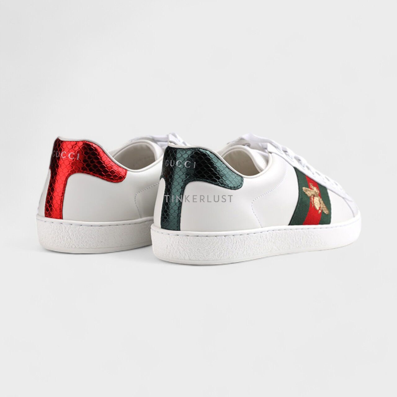 Gucci Men Ace White with Bee Embroidery Sneakers