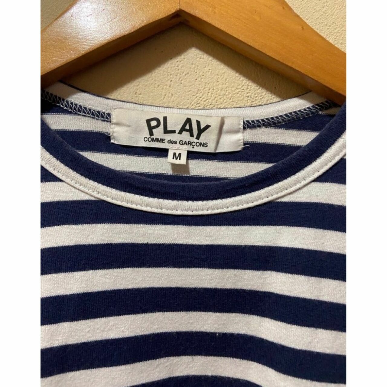Play by Comme des Garcons Navy & White Stripes Long Sleeve Tshirt