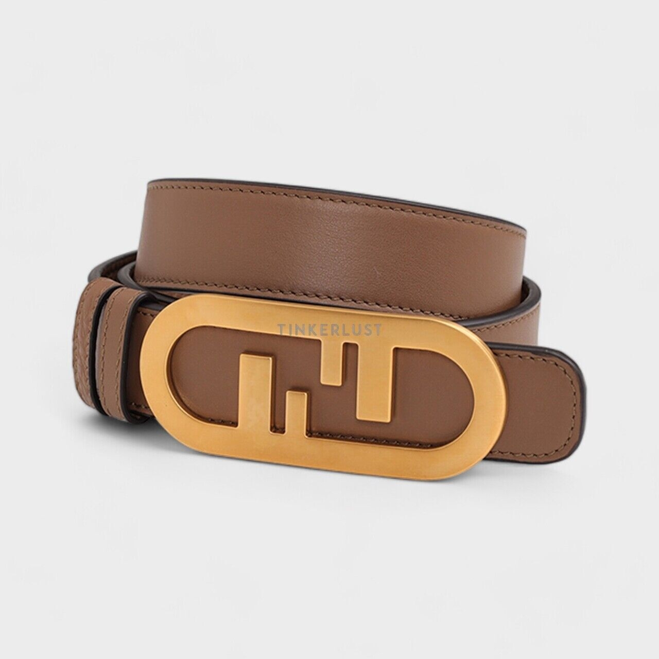 Fendi Reversible 3cm in Cuoio Leather with O'Lock Buckle Belt