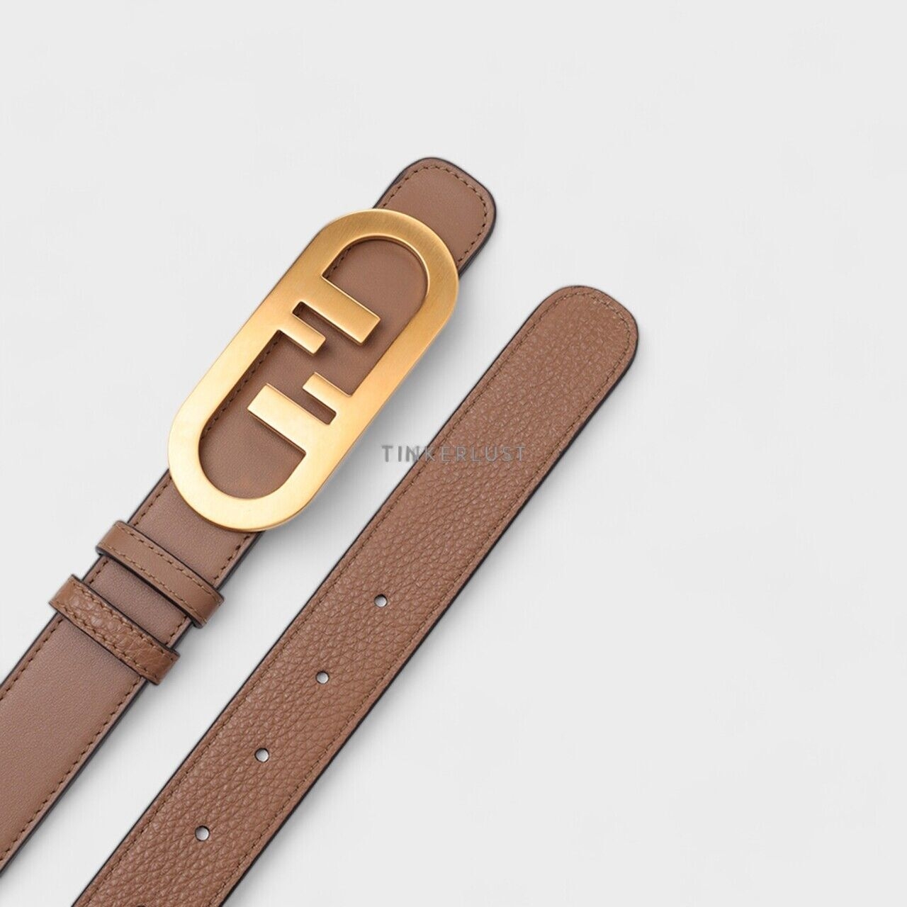 Fendi Reversible 3cm in Cuoio Leather with O'Lock Buckle Belt