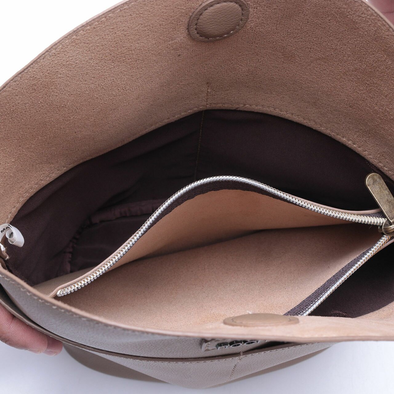 Noche Taupe Leather Sling Bag