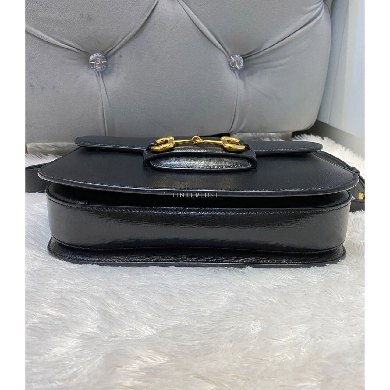 Gucci Horsebit Black Leather Shoulder Bag
