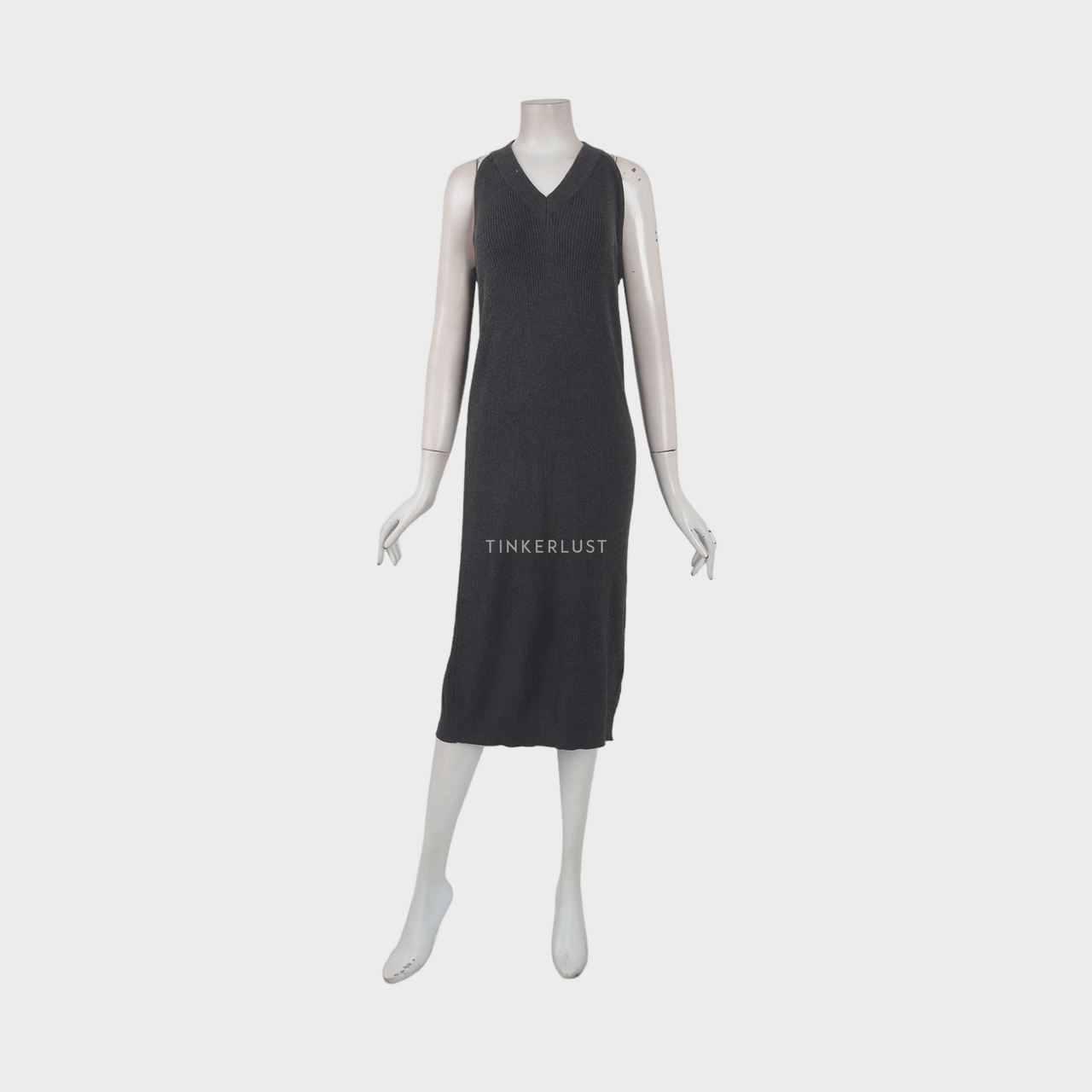 Eunoia Grey Knit Midi Dress