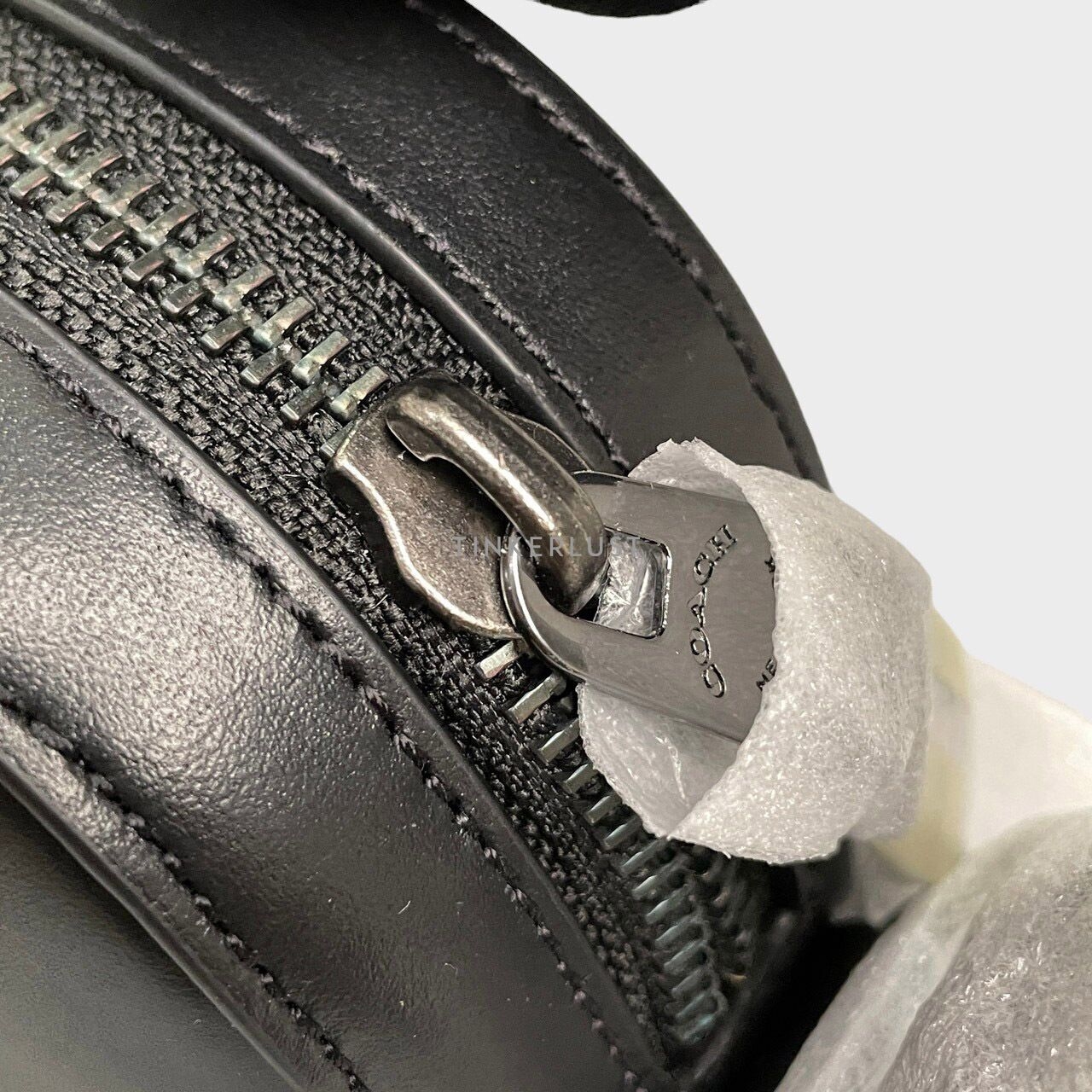 Coach 4009 Houston Flight Black Signature Embossed Leather Sling Bag