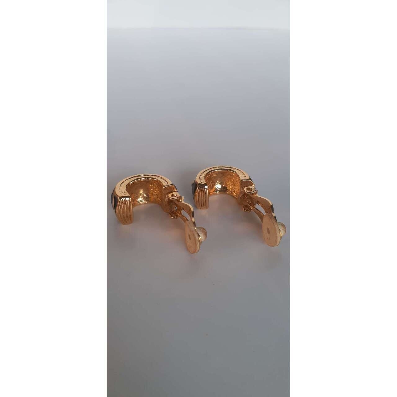 Nina Ricci Gold & Black Earrings