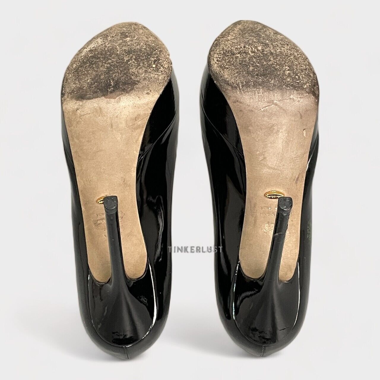 Sergio Rossi Peep Toe Platform Black Patent Heels