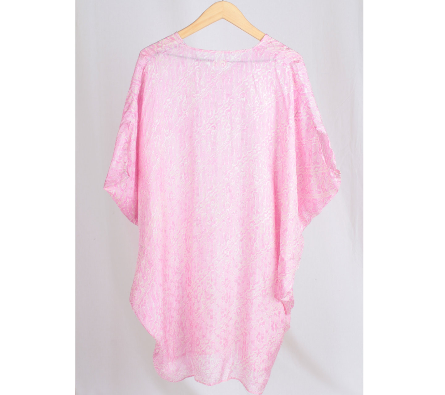 Kaetnik Pink And Cream Batwing Mini Dress