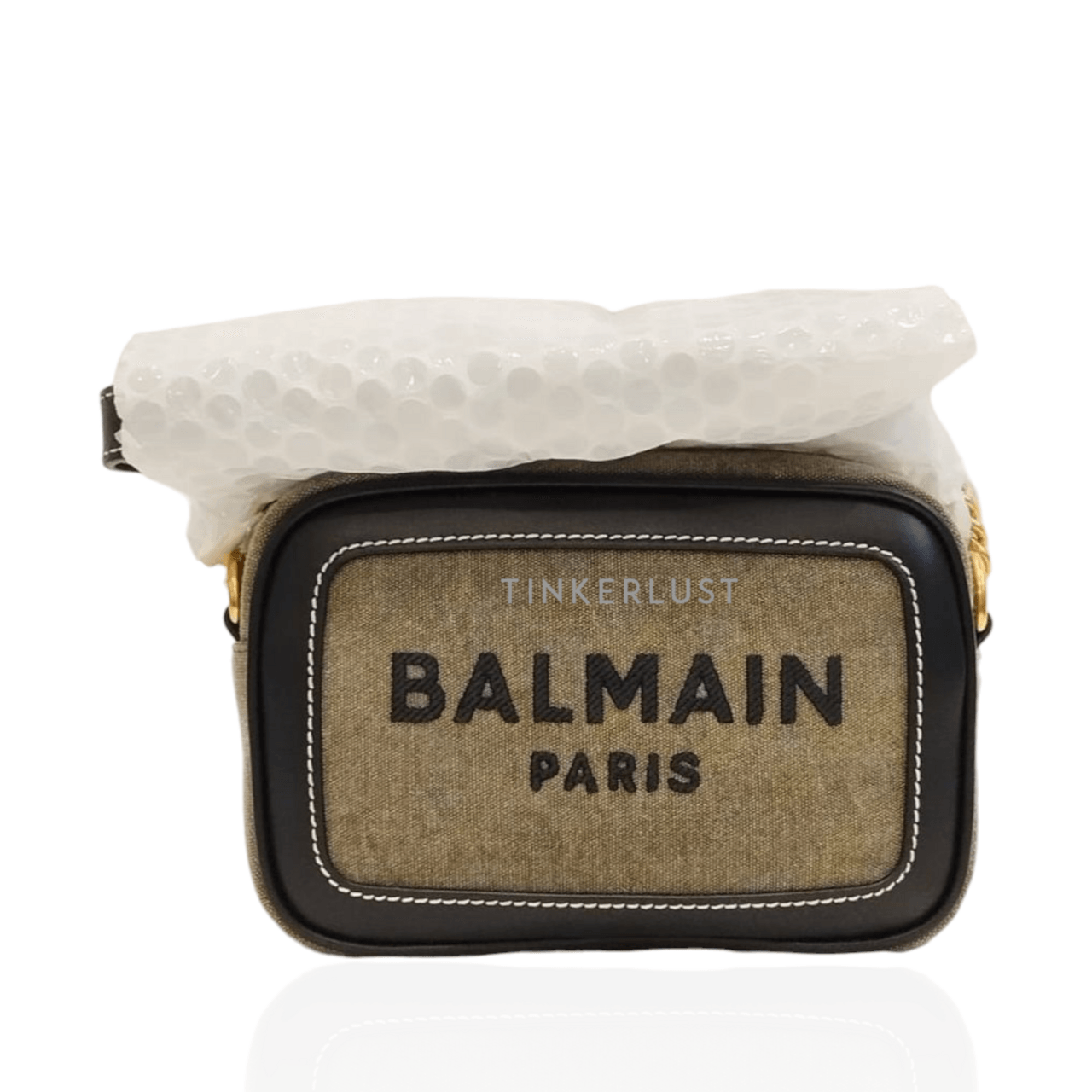 Balmain B-Army Black Embroidered Logo Sling Bag