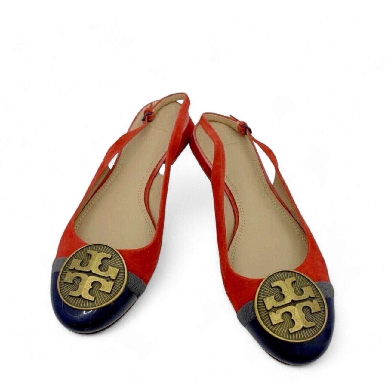 Tory Burch Red Suede Slingback Flats