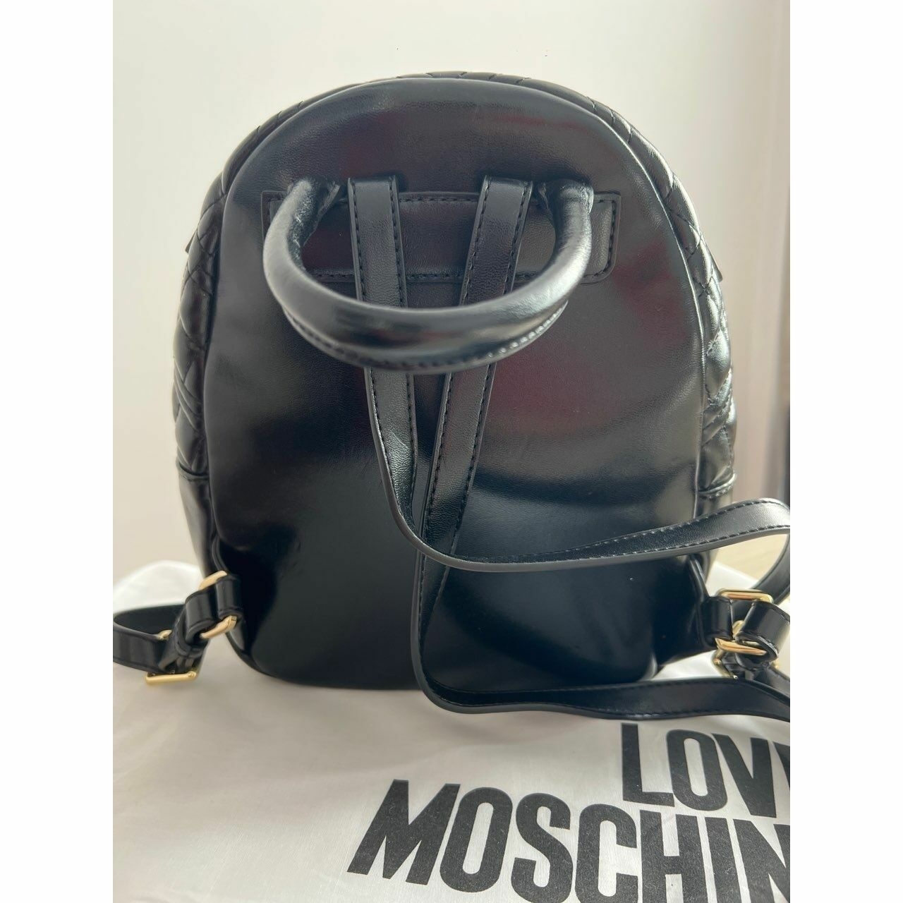 Love Moschino Black Houndstooth Backpack