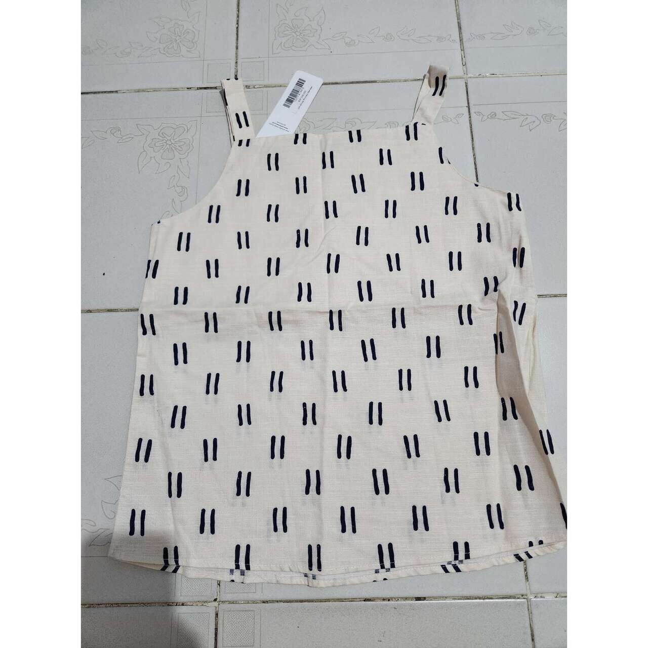 Cotton Ink Off White Printted Marwan Sleeveless