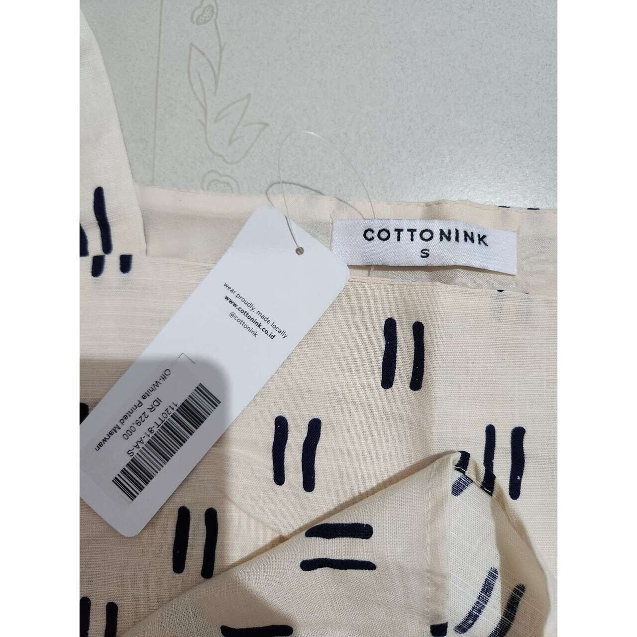 Cotton Ink Off White Printted Marwan Sleeveless