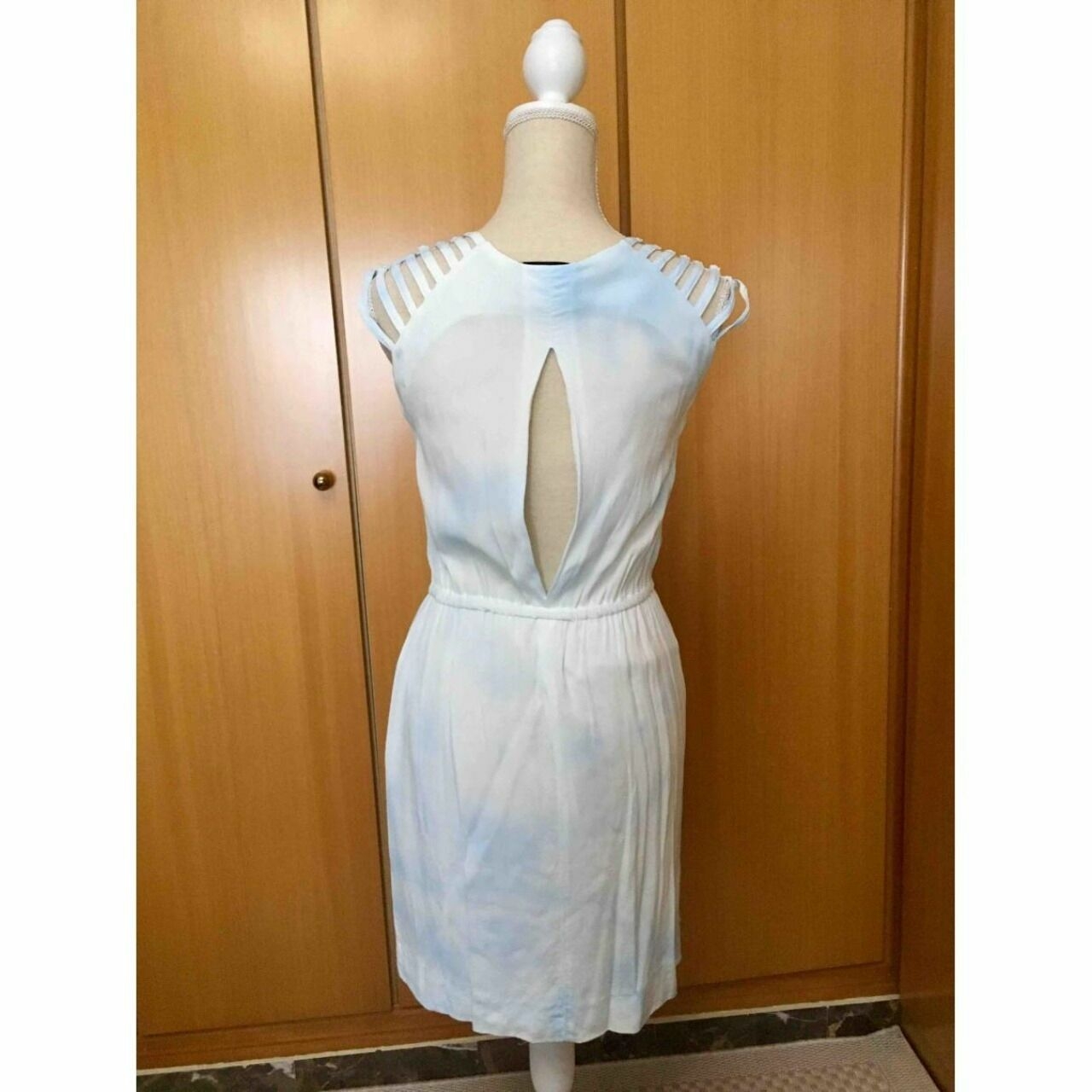 Sandro Blue & White Midi Dress