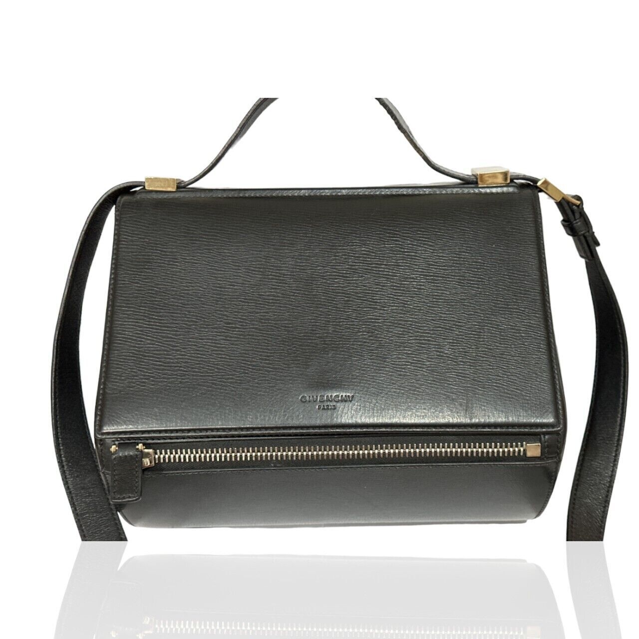 Givenchy Pandora Box Medium Black Leather Shoulder Bag