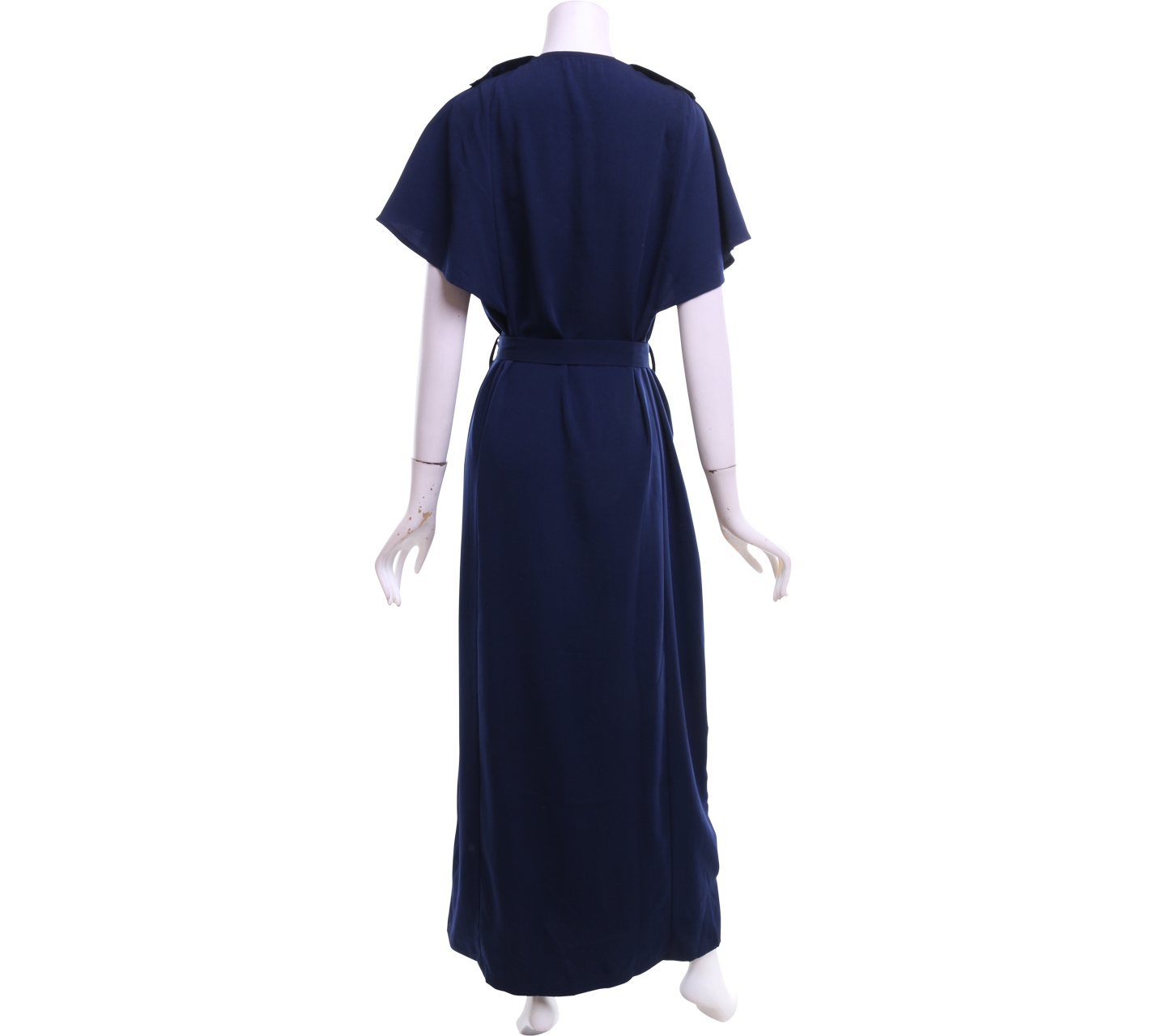 Mannequina Navy Cape Shoulder Long Dress Dress
