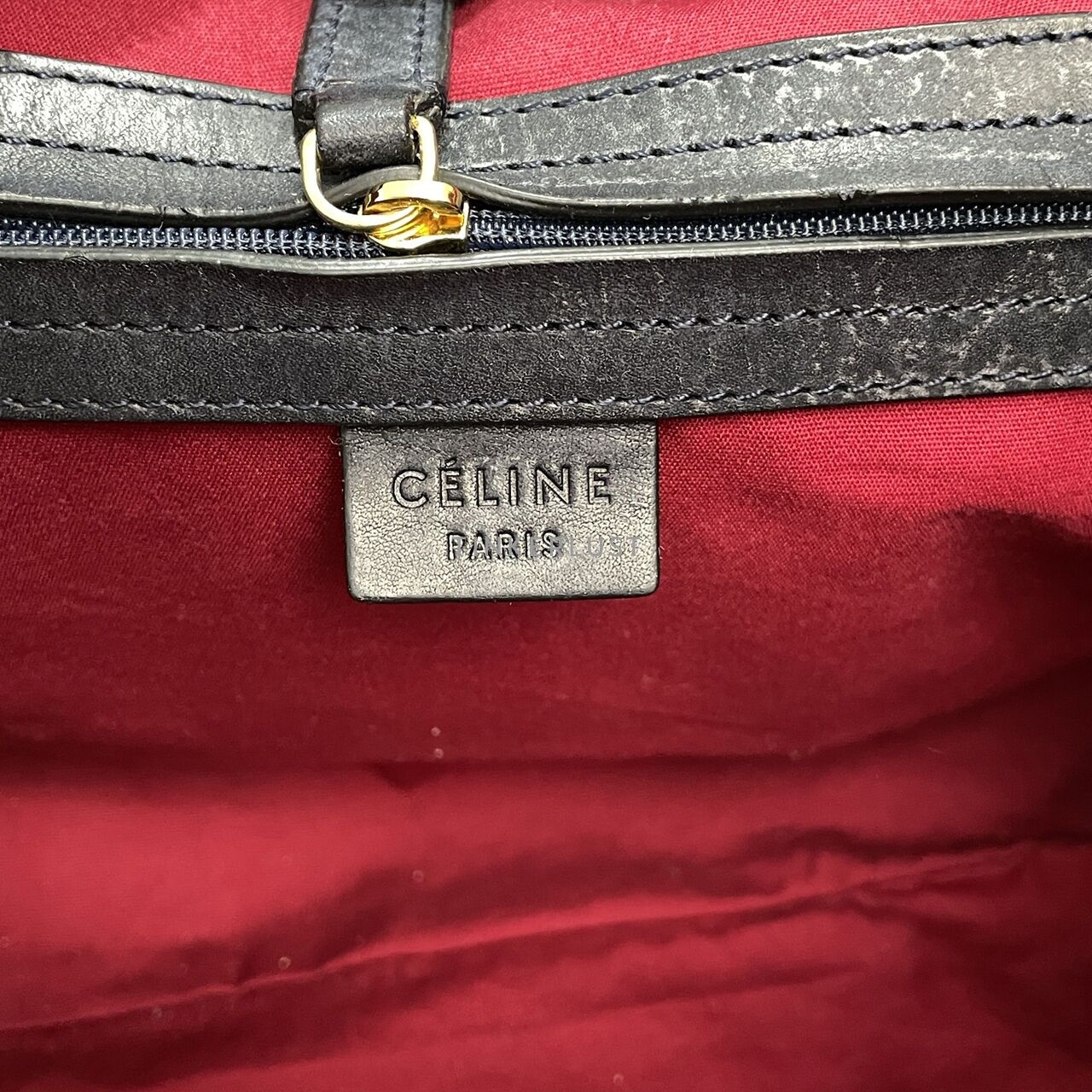 Celine Polochon Navy Blue Handbag