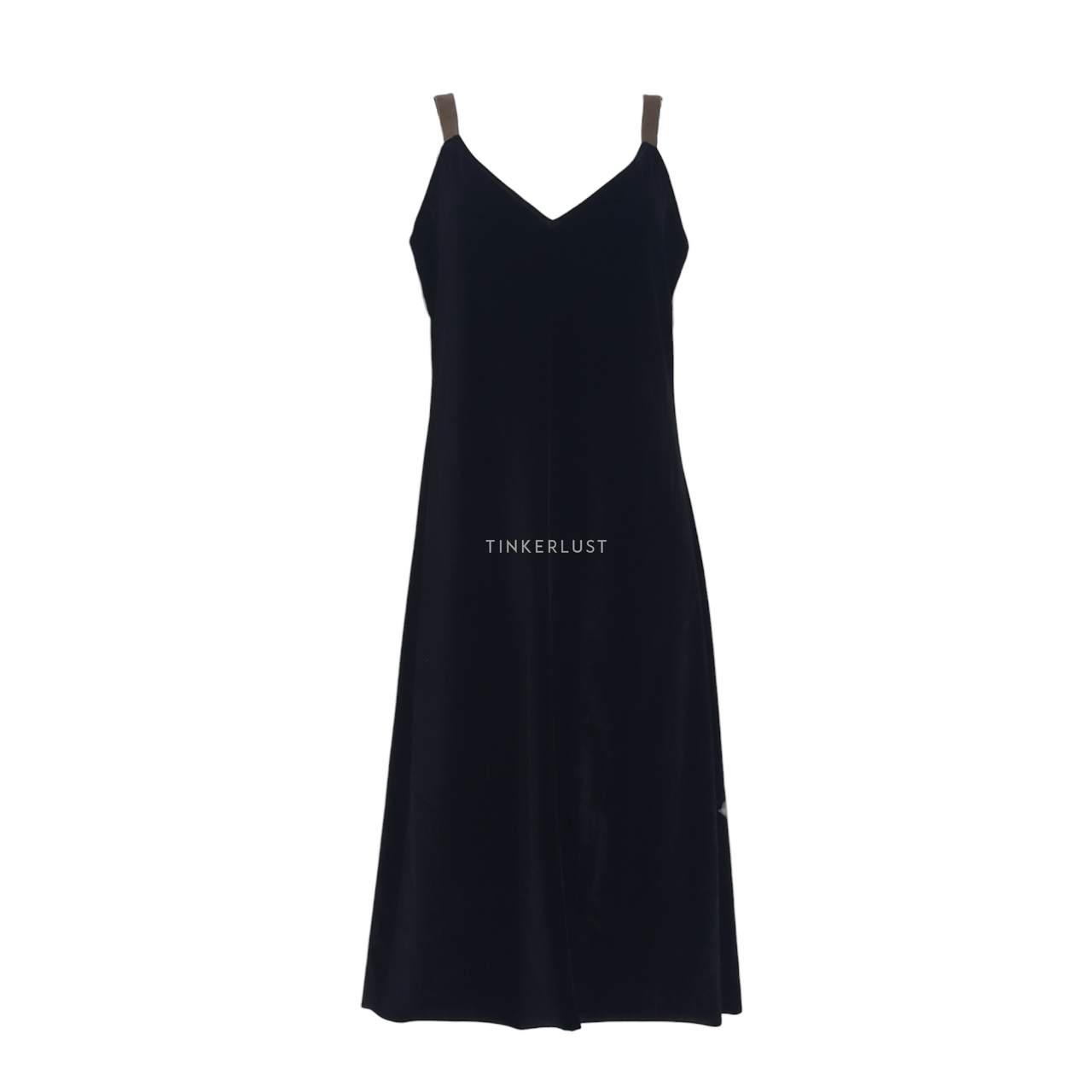 Bershka Black Velvet Midi Dress