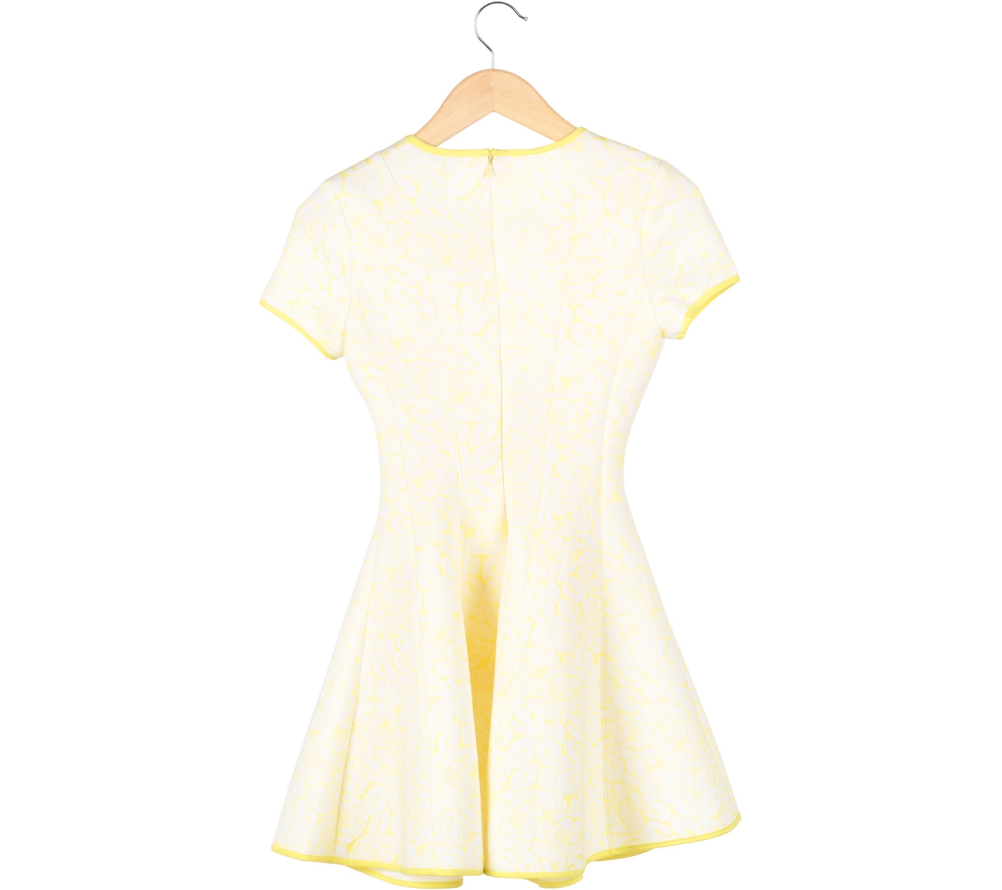 Klarra Yellow With White Flower Mini Dress