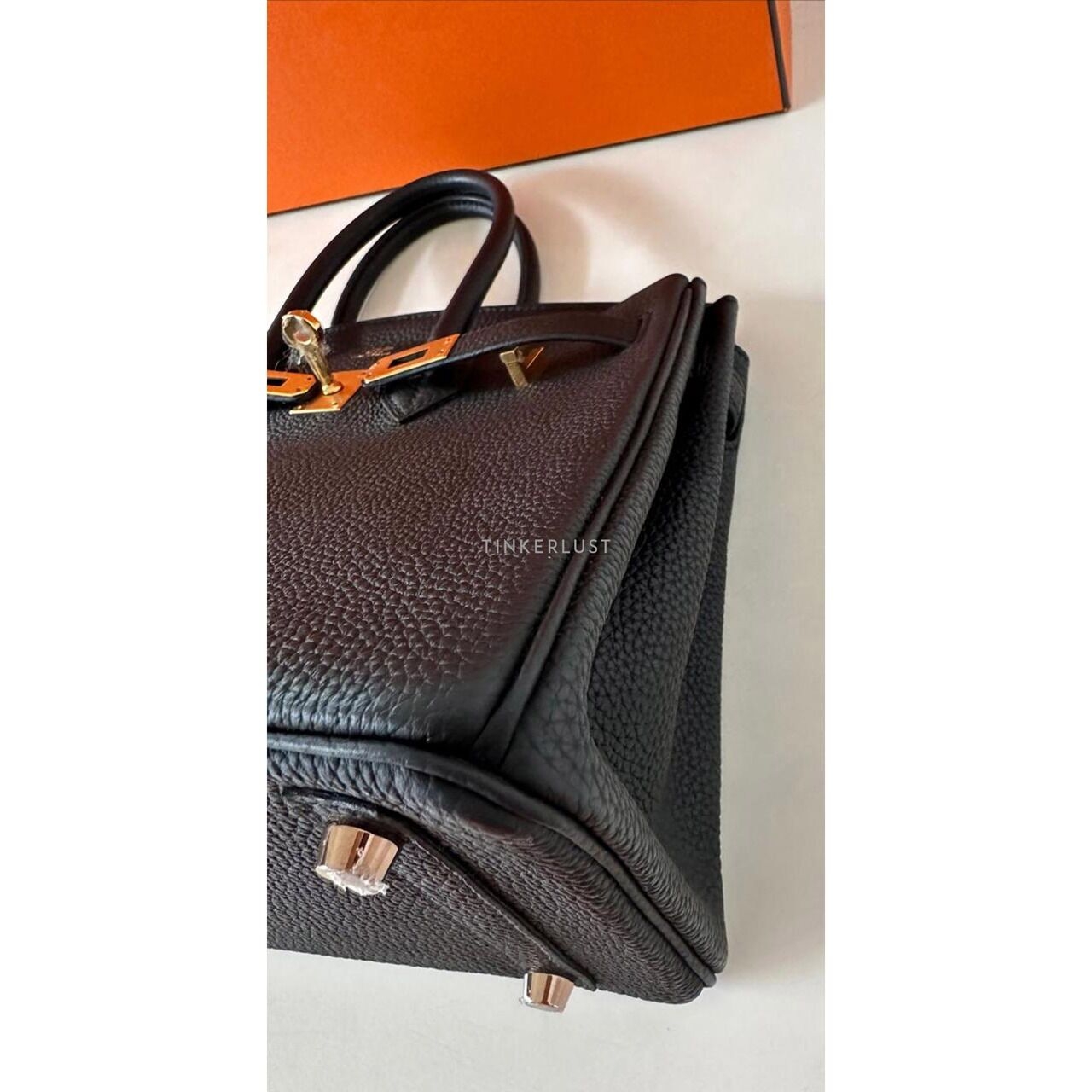 Hermes Birkin 25 Black Togo RGHW #D Handbag